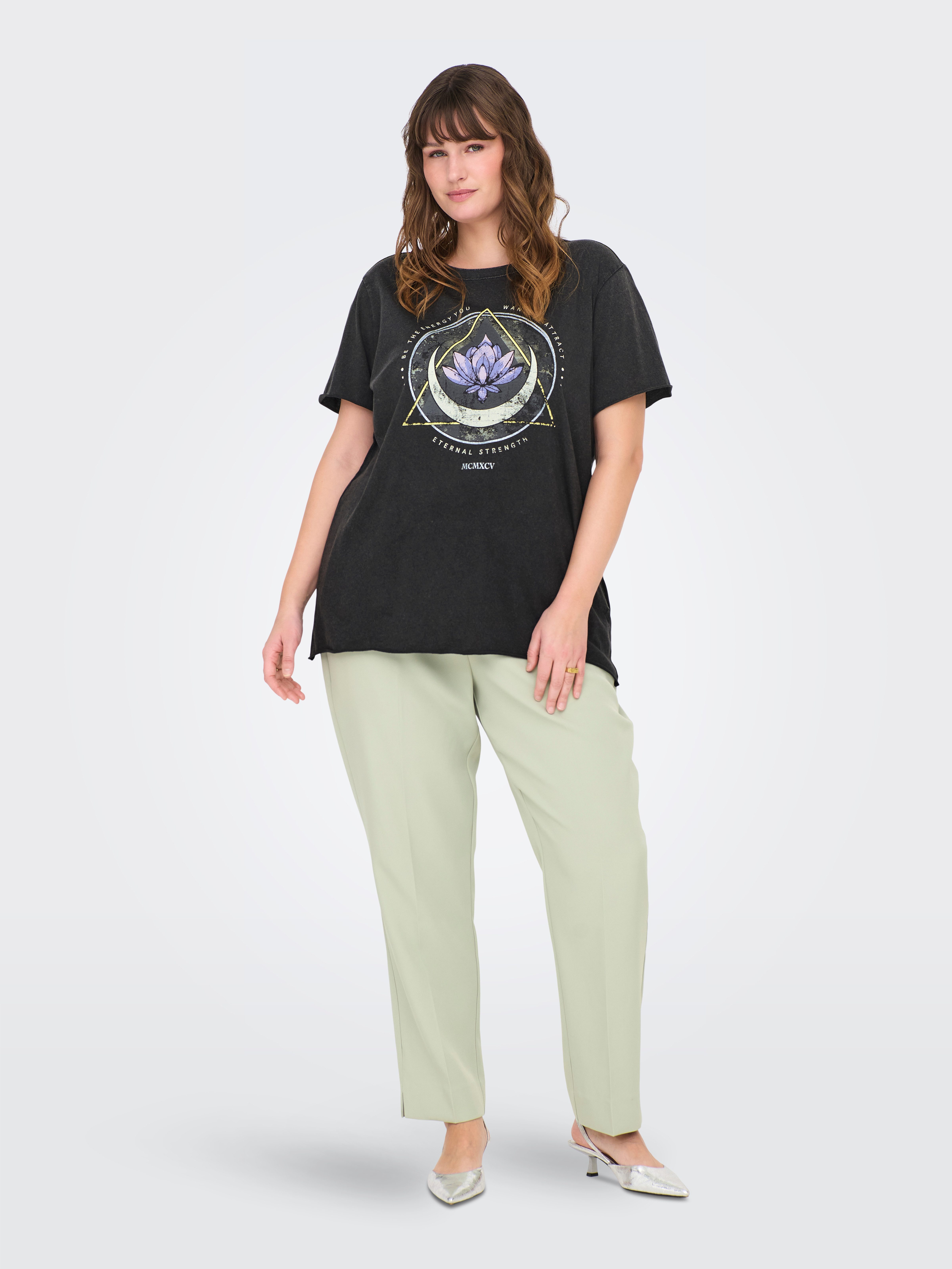 ONLY CARMAKOMA Shirt met korte mouwen CARMIKO LIFE WASHED SS REG TEE JRS