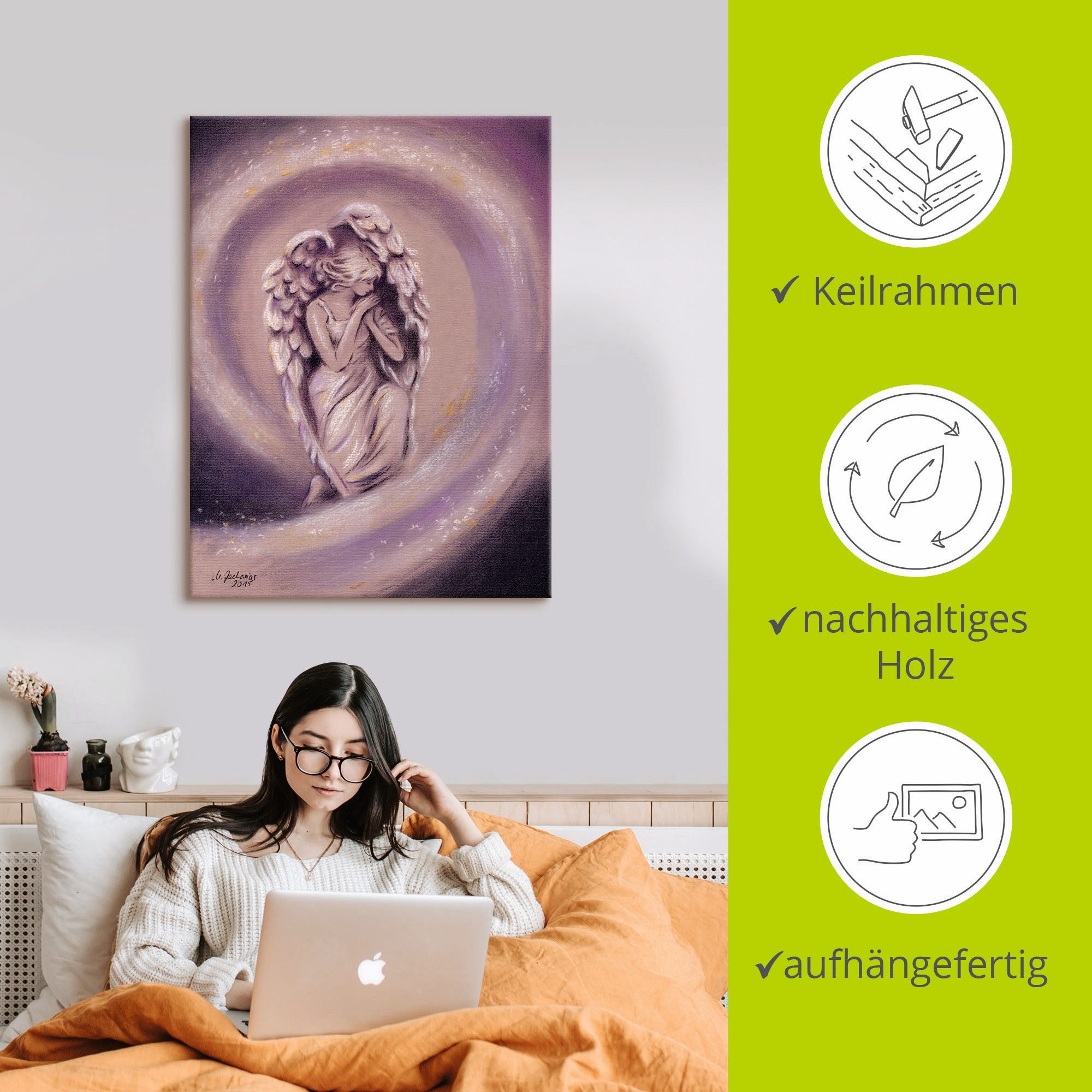 Artland Artprint Beschermengel als artprint op linnen, poster in verschillende formaten maten