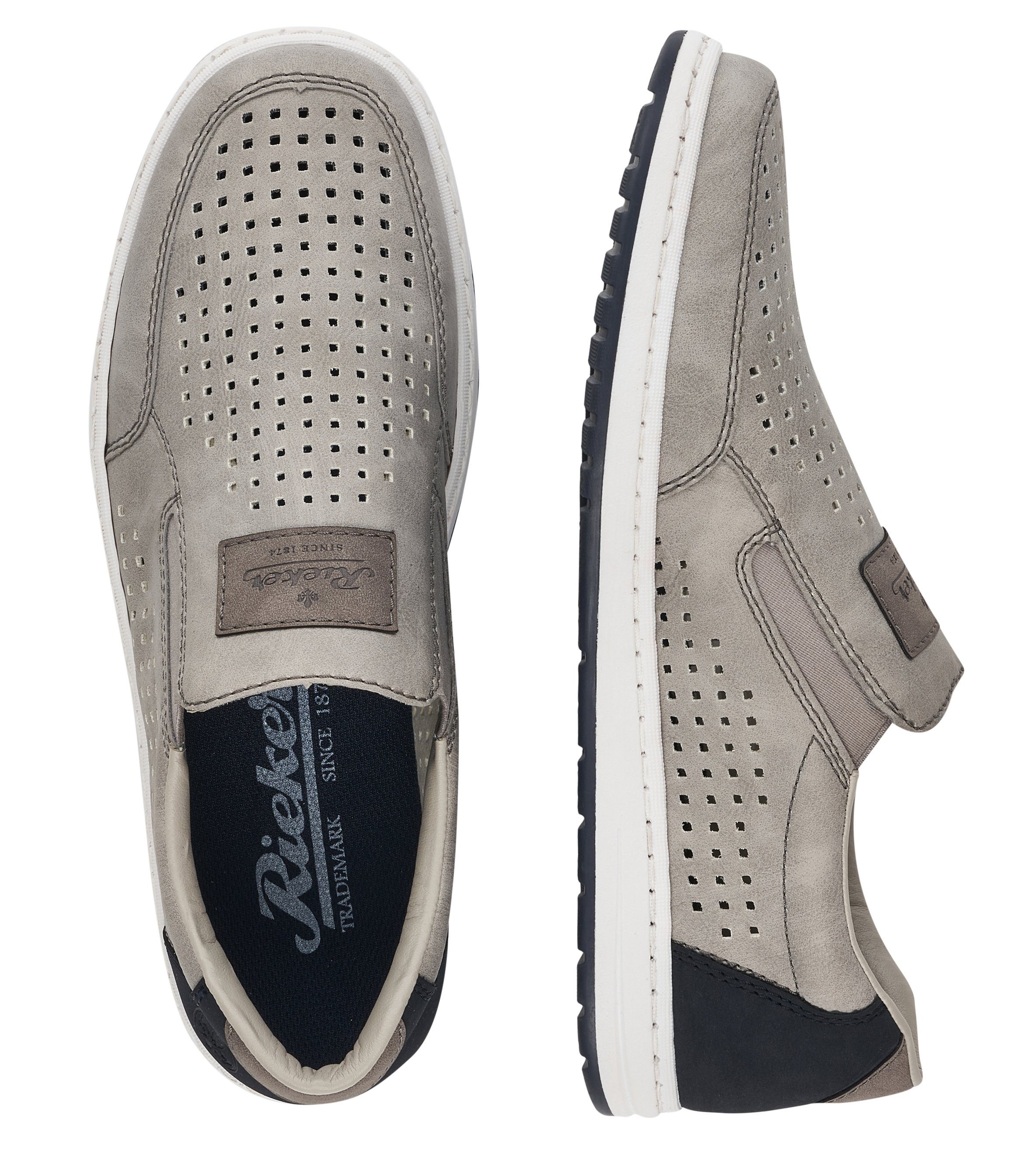 Rieker Instappers , slip-on sneaker, loafer, comfort schoen met elastiek voor goede pasvorm