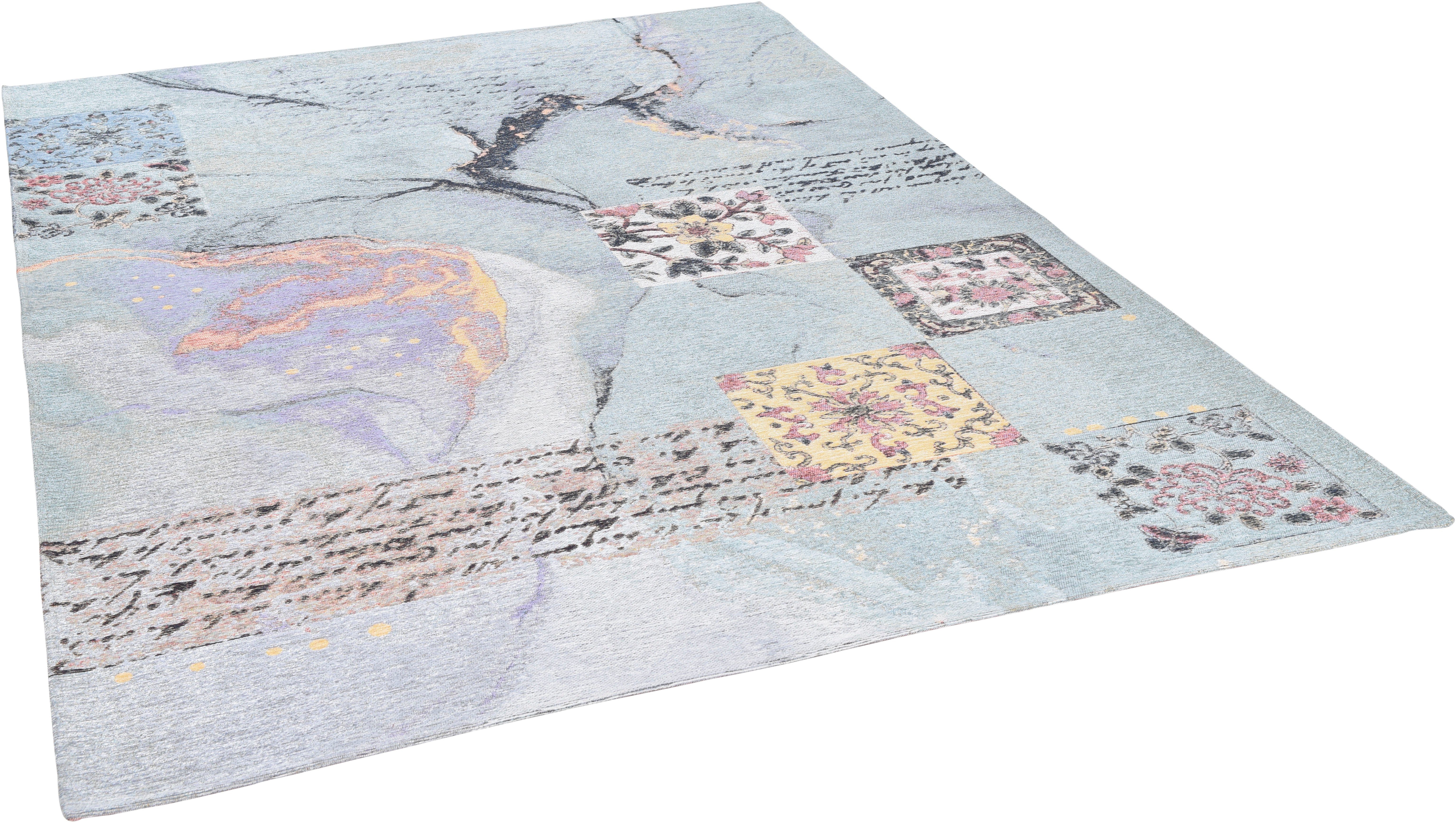 Gino Falcone Vloerkleed Cosima-106 plat geweven jacquard-vloerkleed, met chenillegaren, modern design