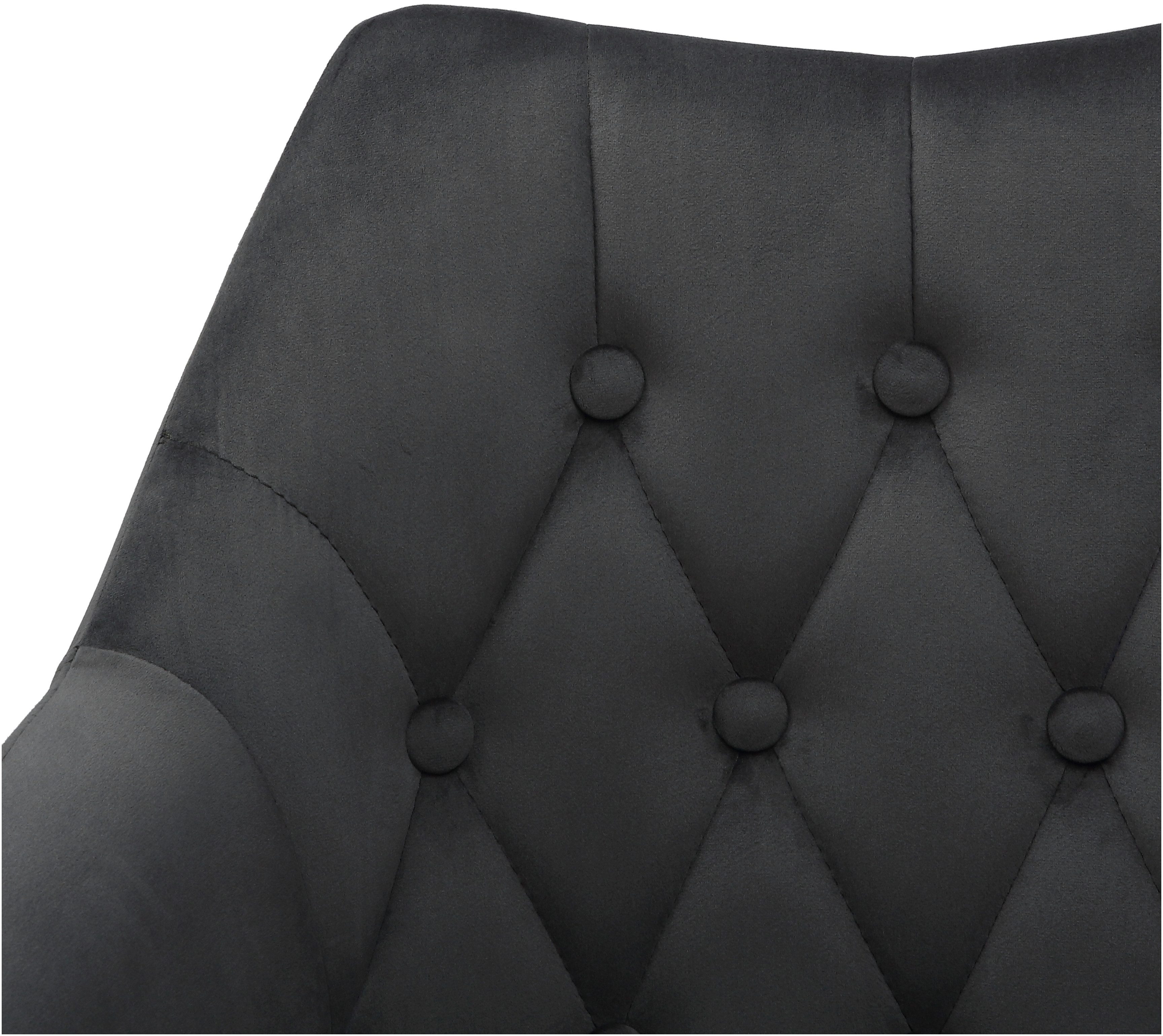 Home affaire Eetkamerstoel Alton schaalstoel, TOPSELLER! met zachte velours, armstoel met aantrekkelijke knoopverwerking (set, 2 stuks)