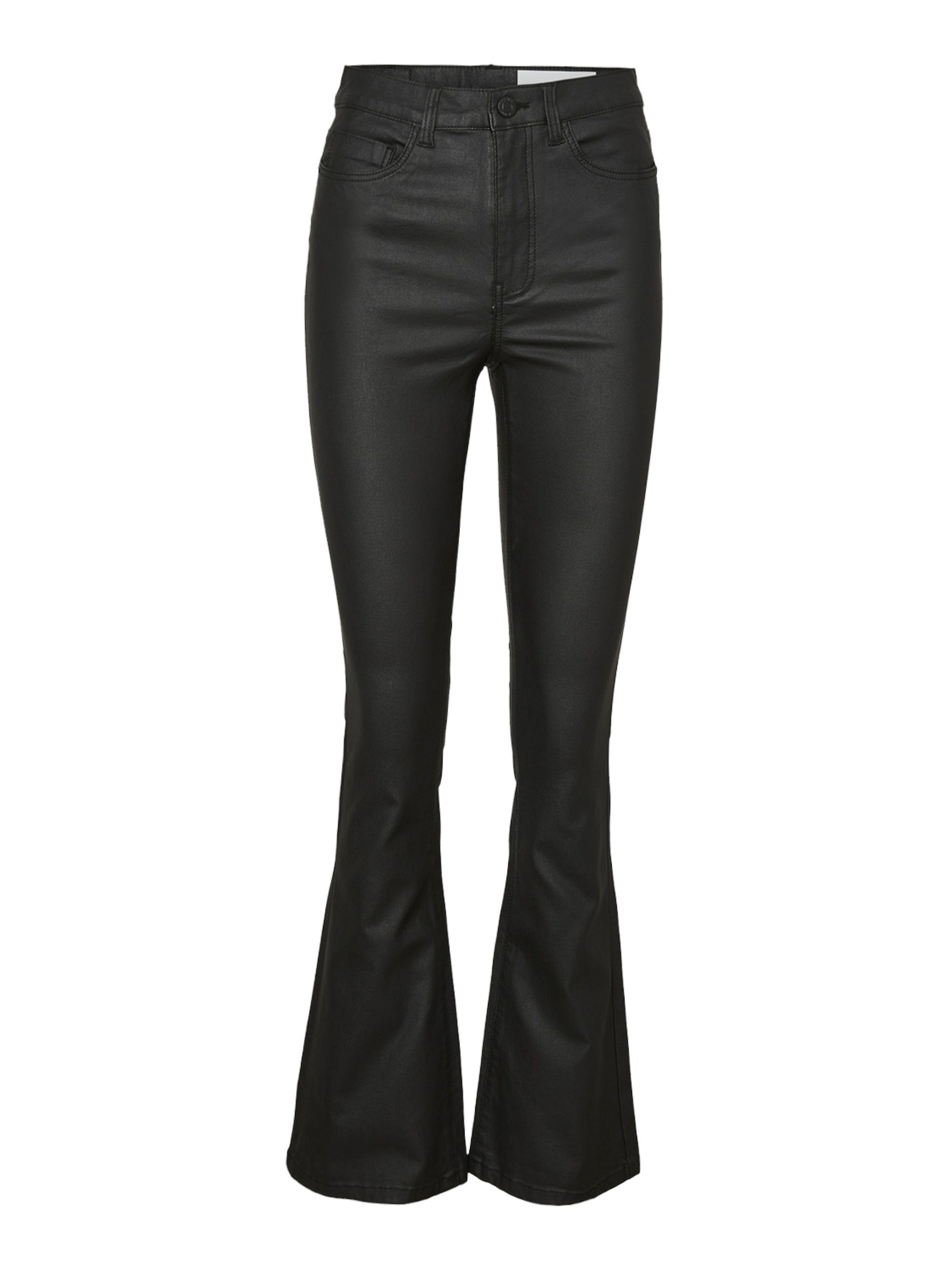 Noisy may Imitatieleren broek NMSALLIE HW FLARE COATED PANTS NOOS
