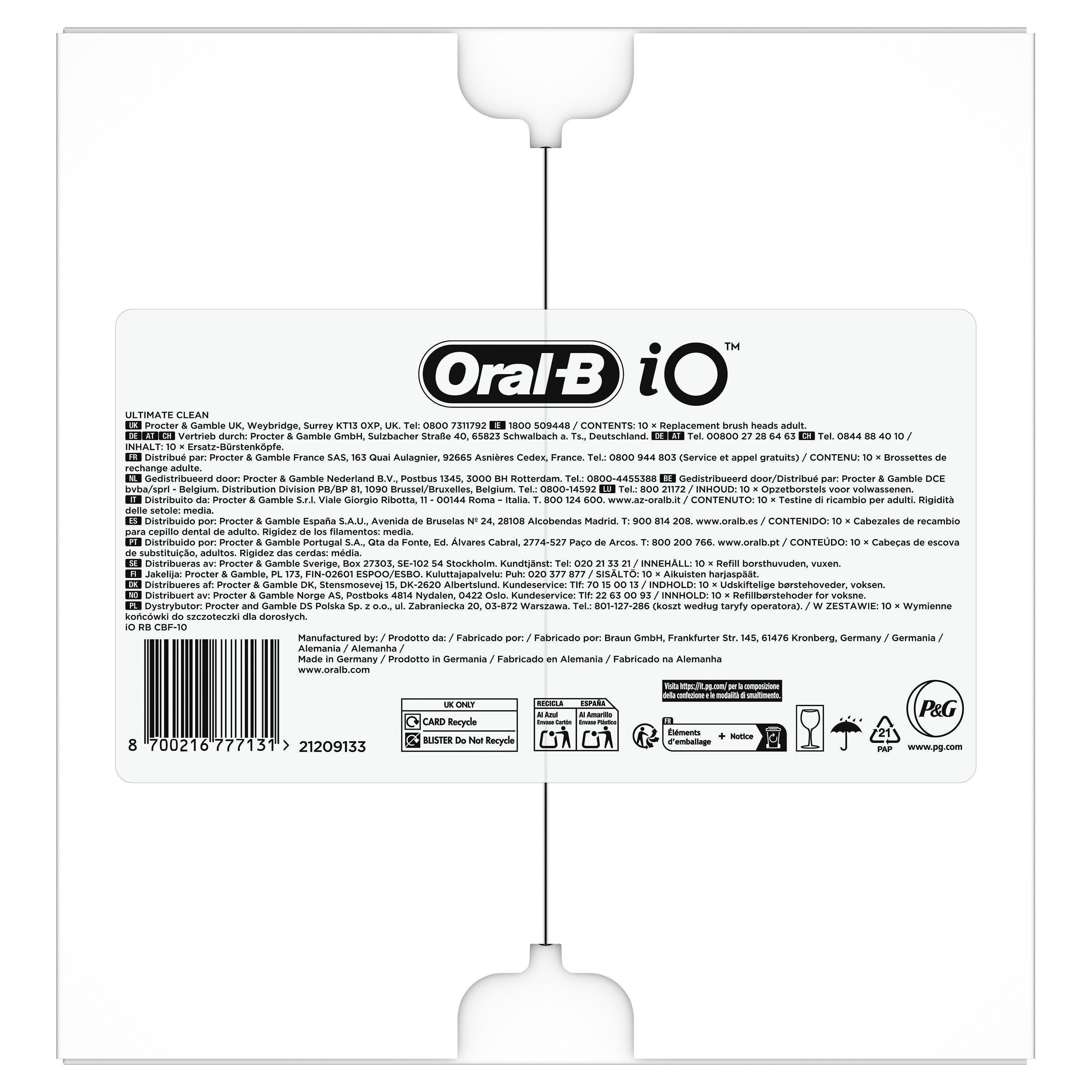 Oral B Opzetborstels IO ultieme reiniging voor geavanceerde dieptereiniging en plaque-verwijdering