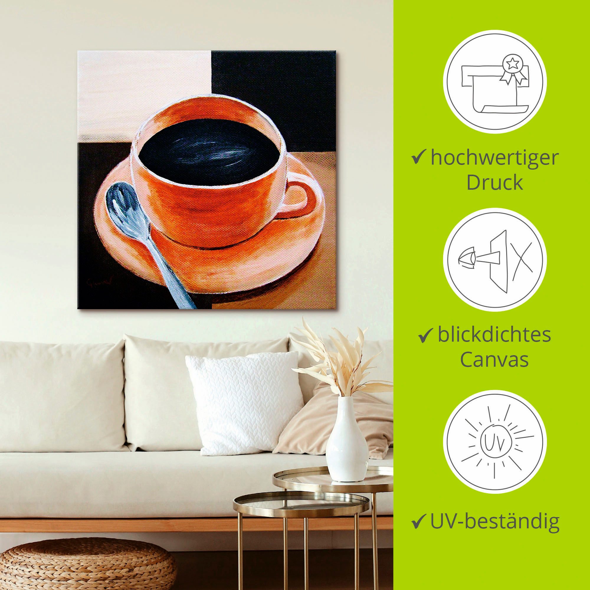 Artland Artprint Koffie als artprint op linnen, poster in verschillende formaten maten