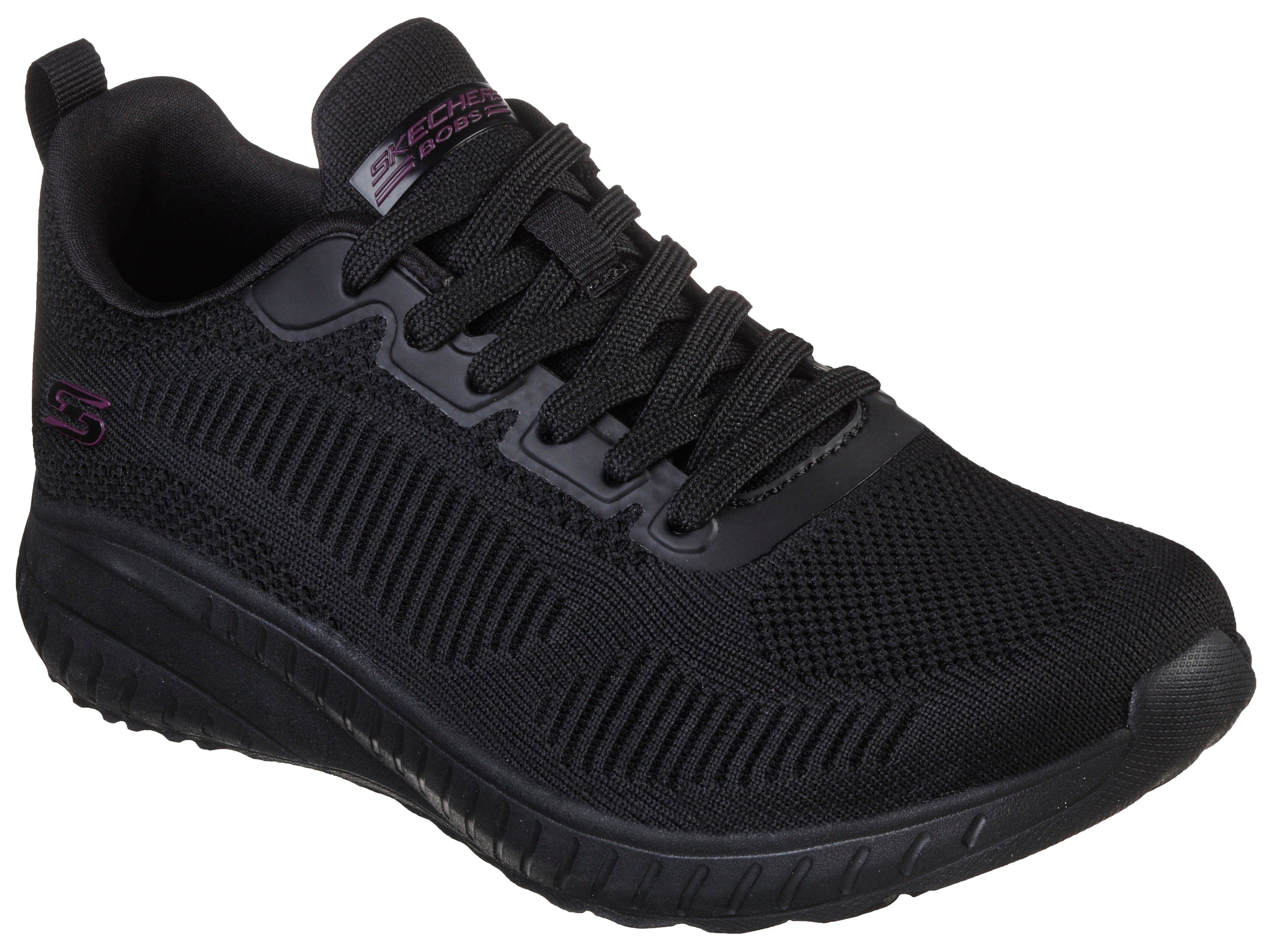 Skechers Sneakers BOBS SQUAD CHAOS - FACE OFF Vrijetijdsschoen, lage schoen, veterschoen machinewas, G-wijdte dames schoenen maat 36 EU zwart