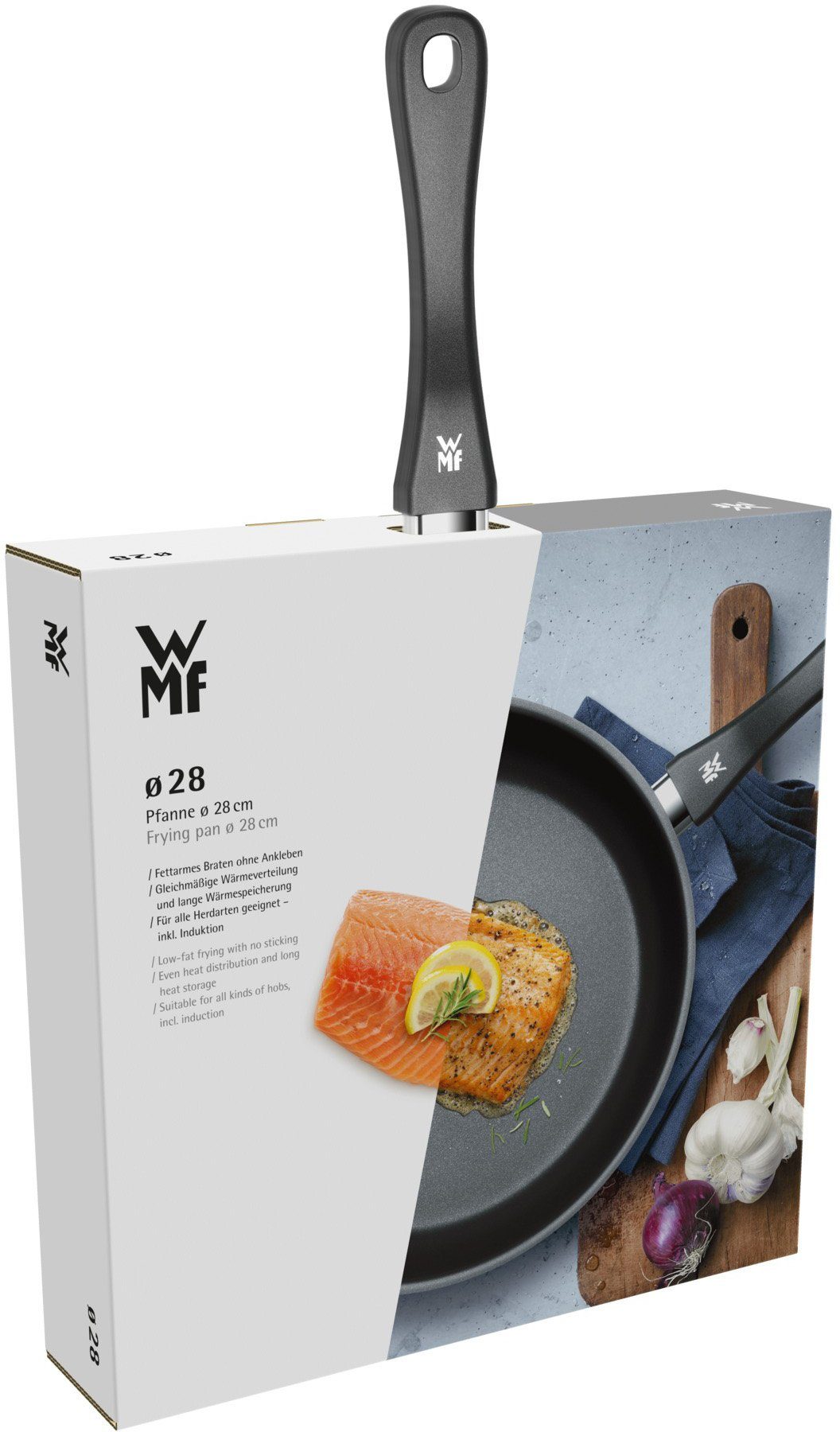 WMF Koekenpan Devil roestvrijstalen inductiepan PTFE gecoat, geschikt voor alle soorten fornuizen, kunststof handgreep