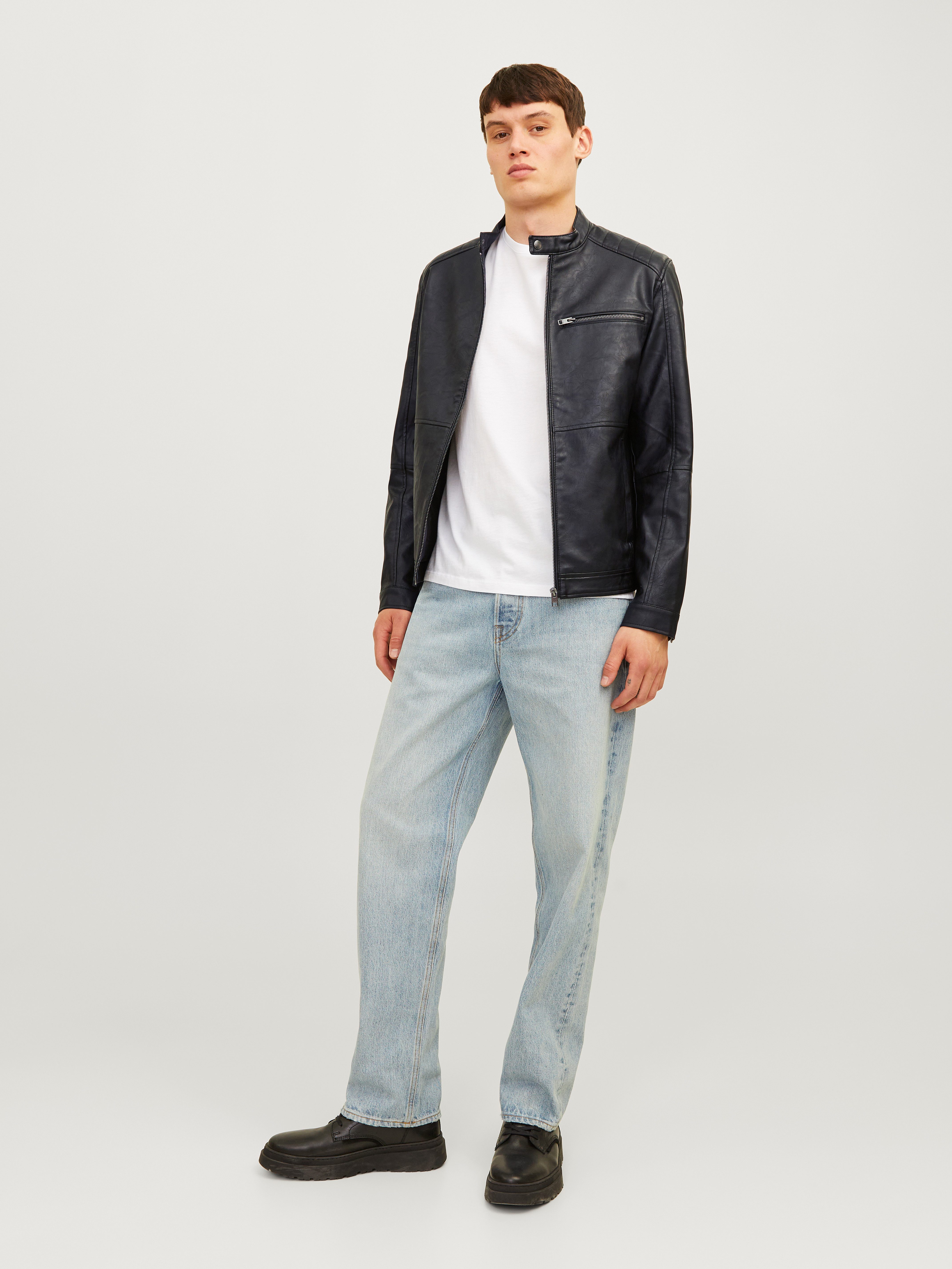 Jack & Jones Imitatieleren jack JJEDYLAN PU BIKER JACKET NOOS