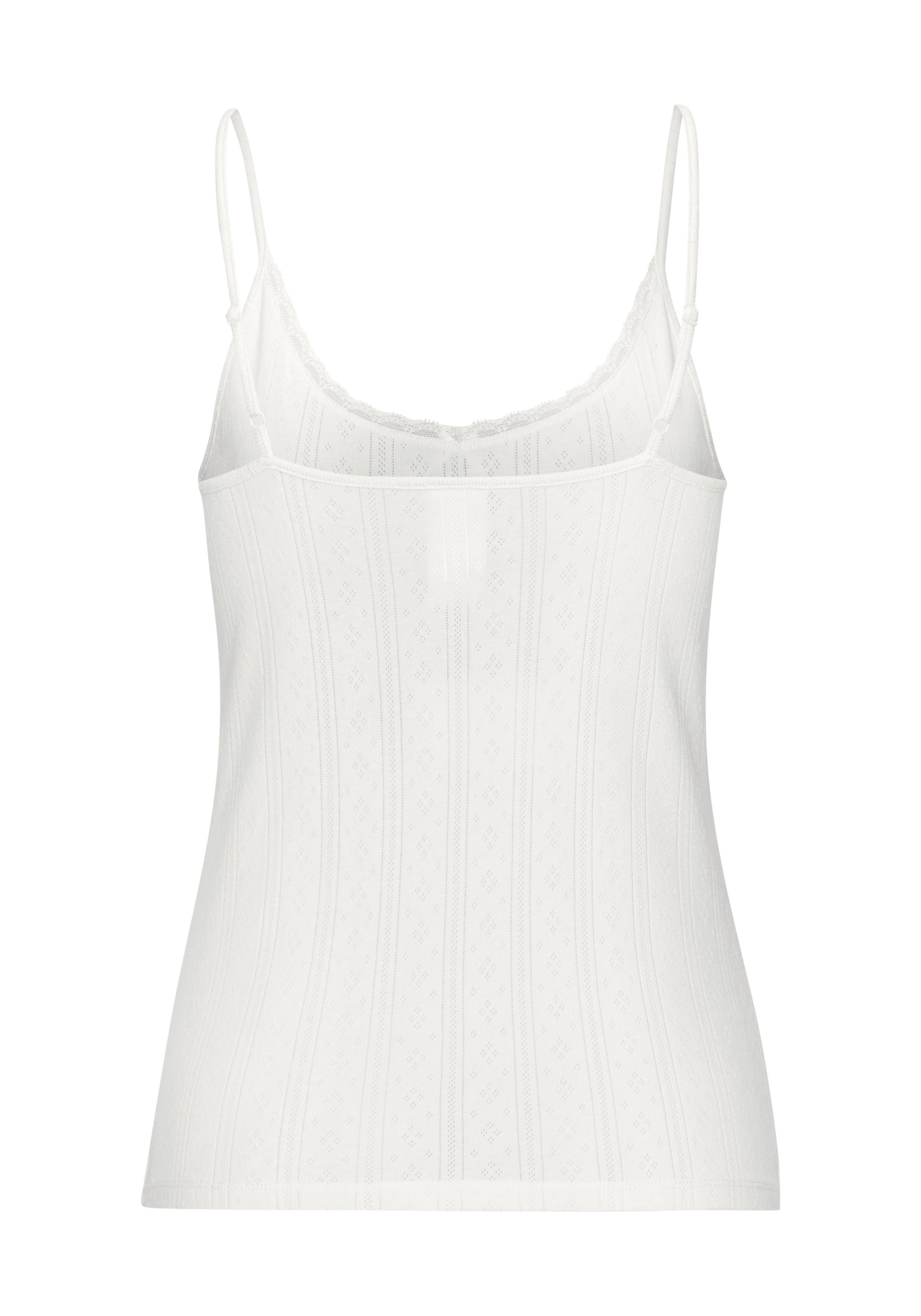 Vivance Top met spaghettibandjes van zacht pointelle-breisel met kant (Set van 2)