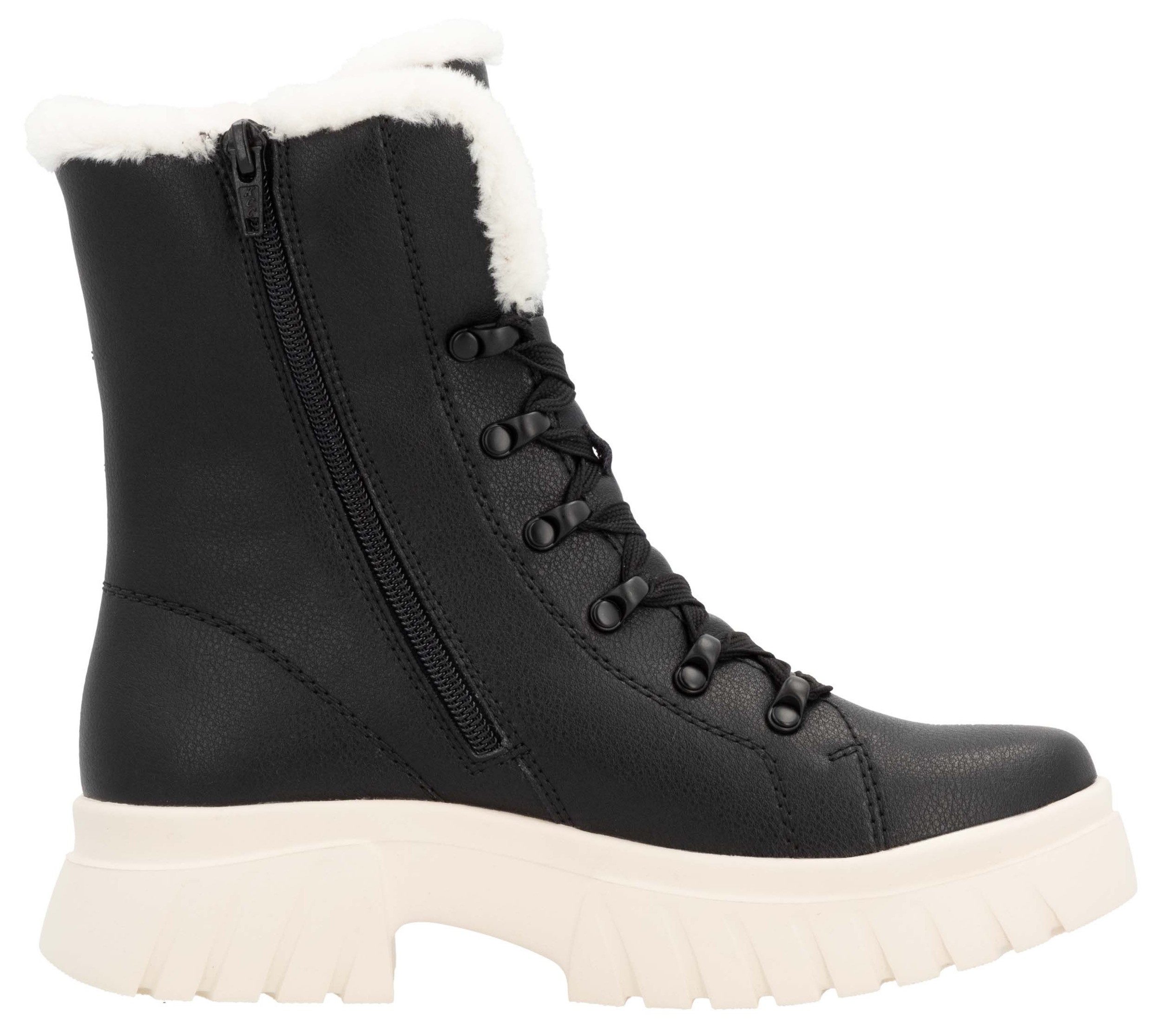 Rieker EVOLUTION Winterlaarzen , veterschoenen, plateaustiefelette, profielzool, binnenrits