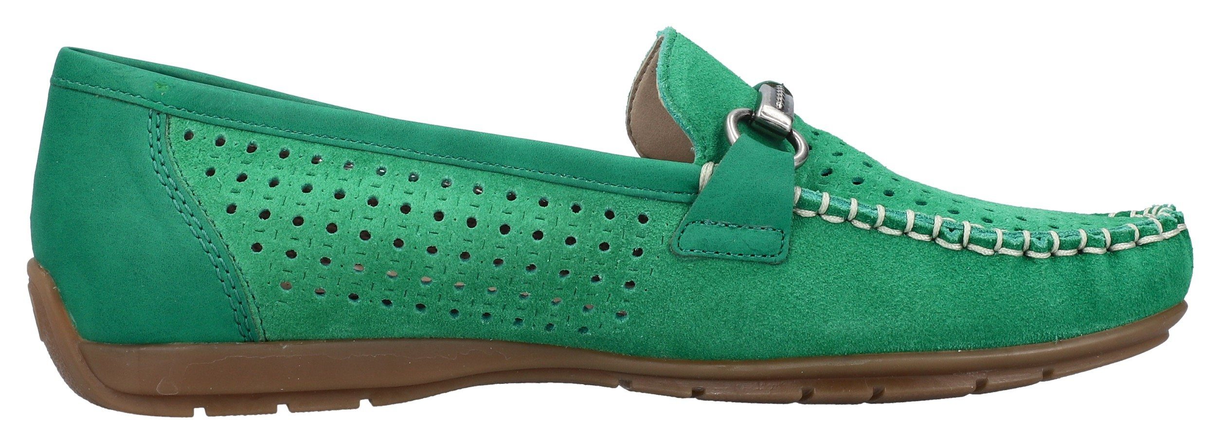 Rieker Instappers moccasin, loafer, zomerschoen met siernaad