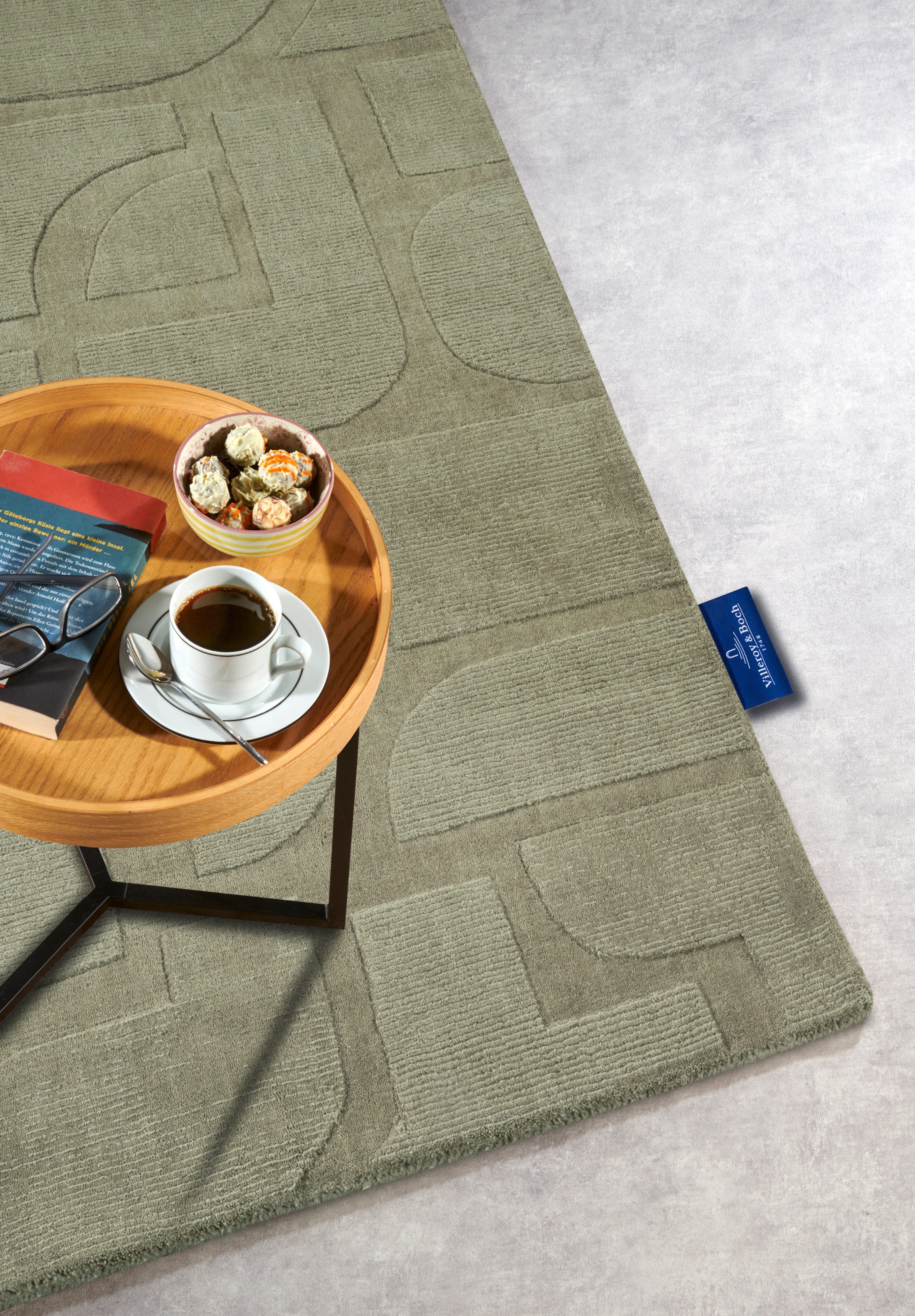 Villeroy & Boch Wollen kleed Alexis Handgeweven, wol, natuur, woonkamer, geometrie, boho, design