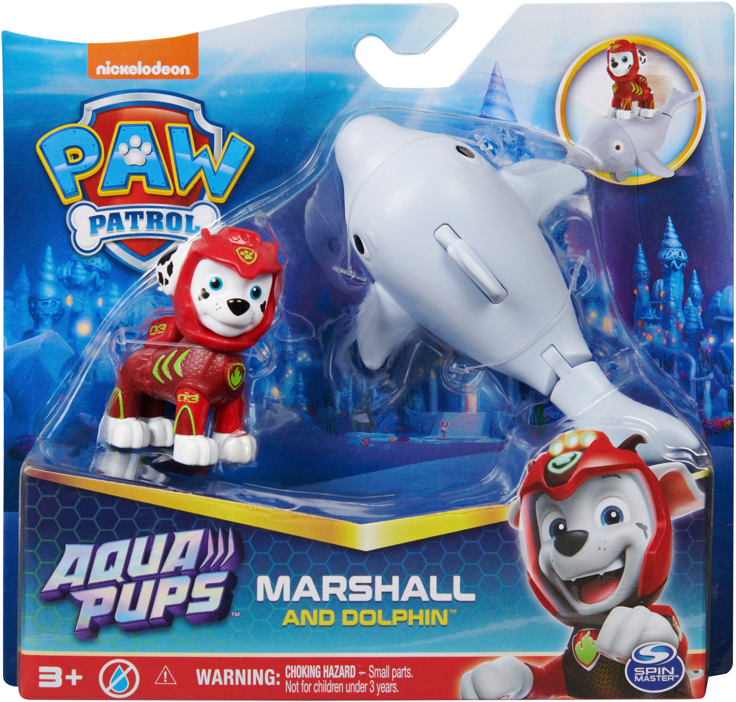 Spin Master Speelfiguur Paw Patrol - Aqua Pups - Hero Pups Solid Marshall (set)