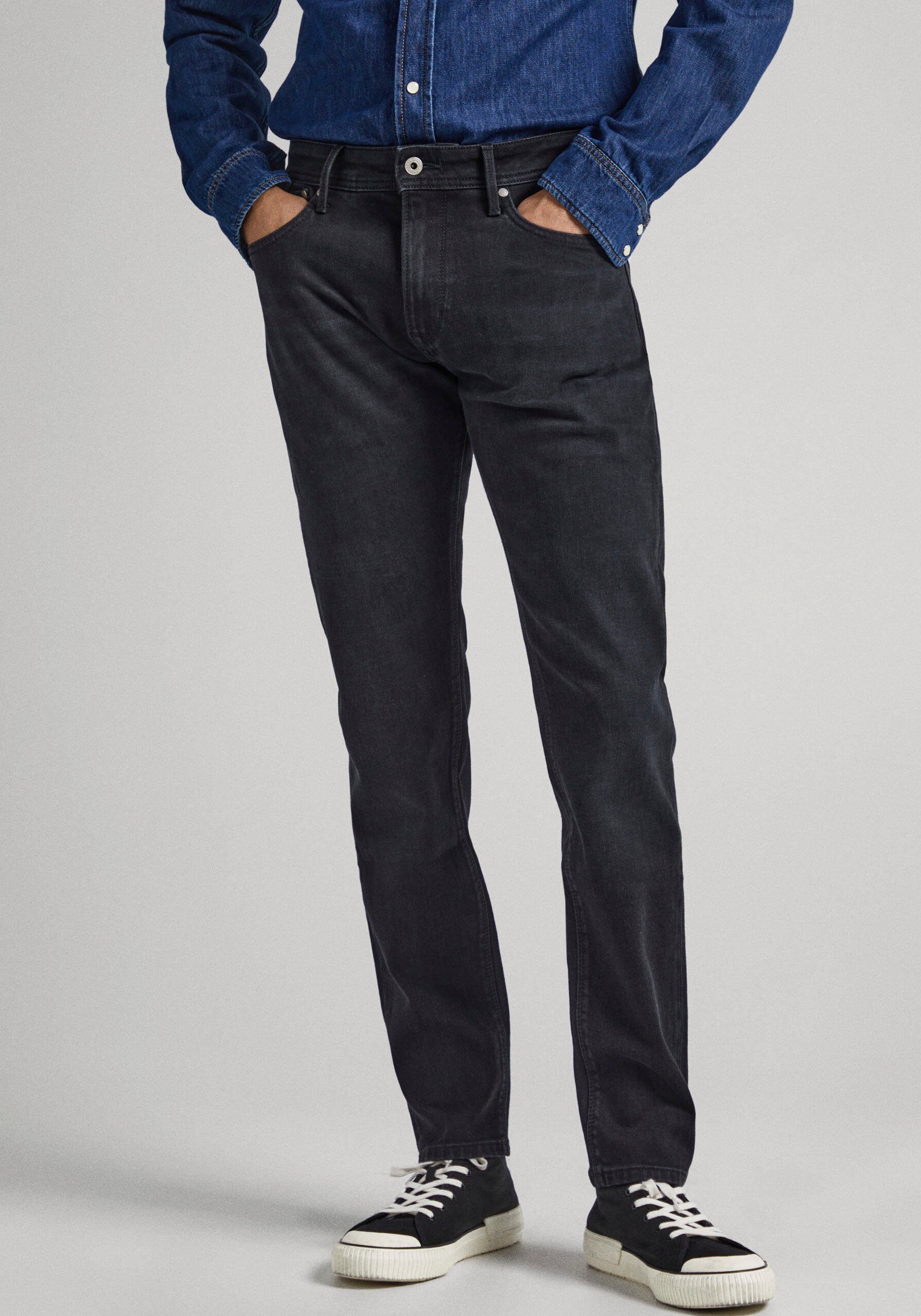 Pepe Jeans Regular fit jeans Stanley heren straight jeans maat 32 zwart