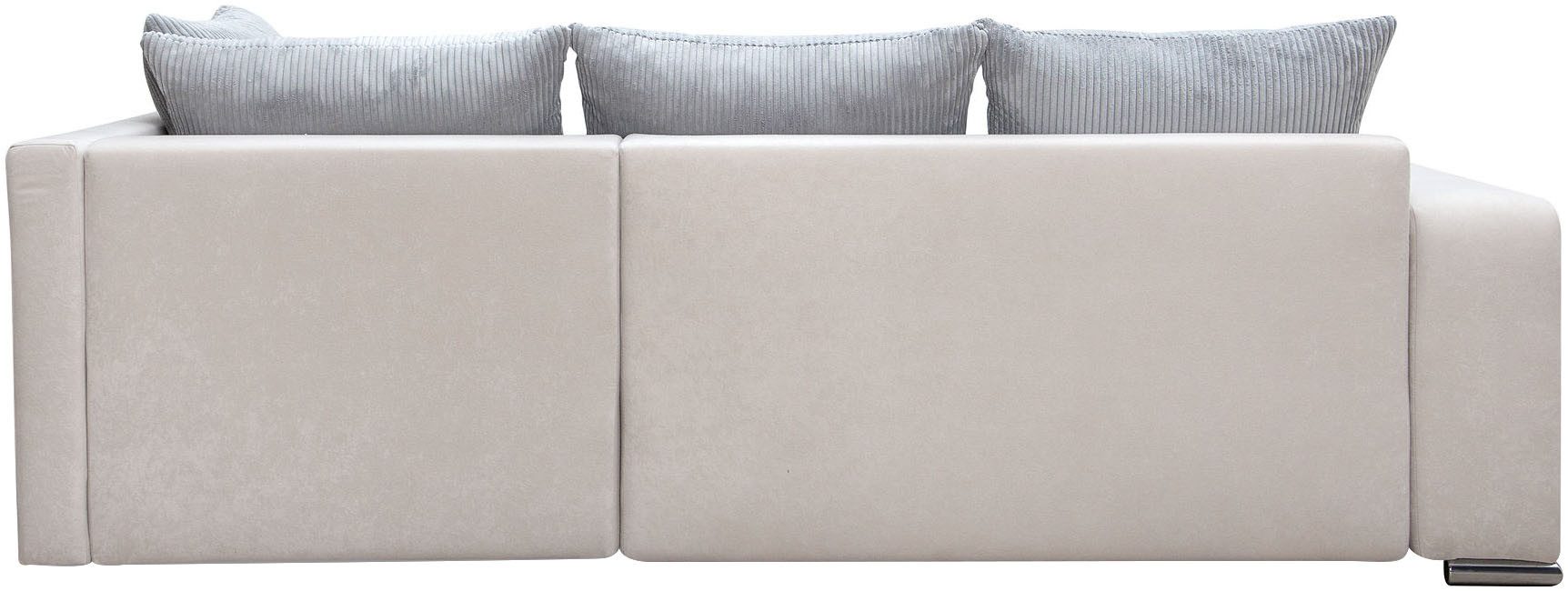 COLLECTION AB Hoekbank L-model Regalarmleuning met LED RGB verlichting, bedfunctie en bedbox