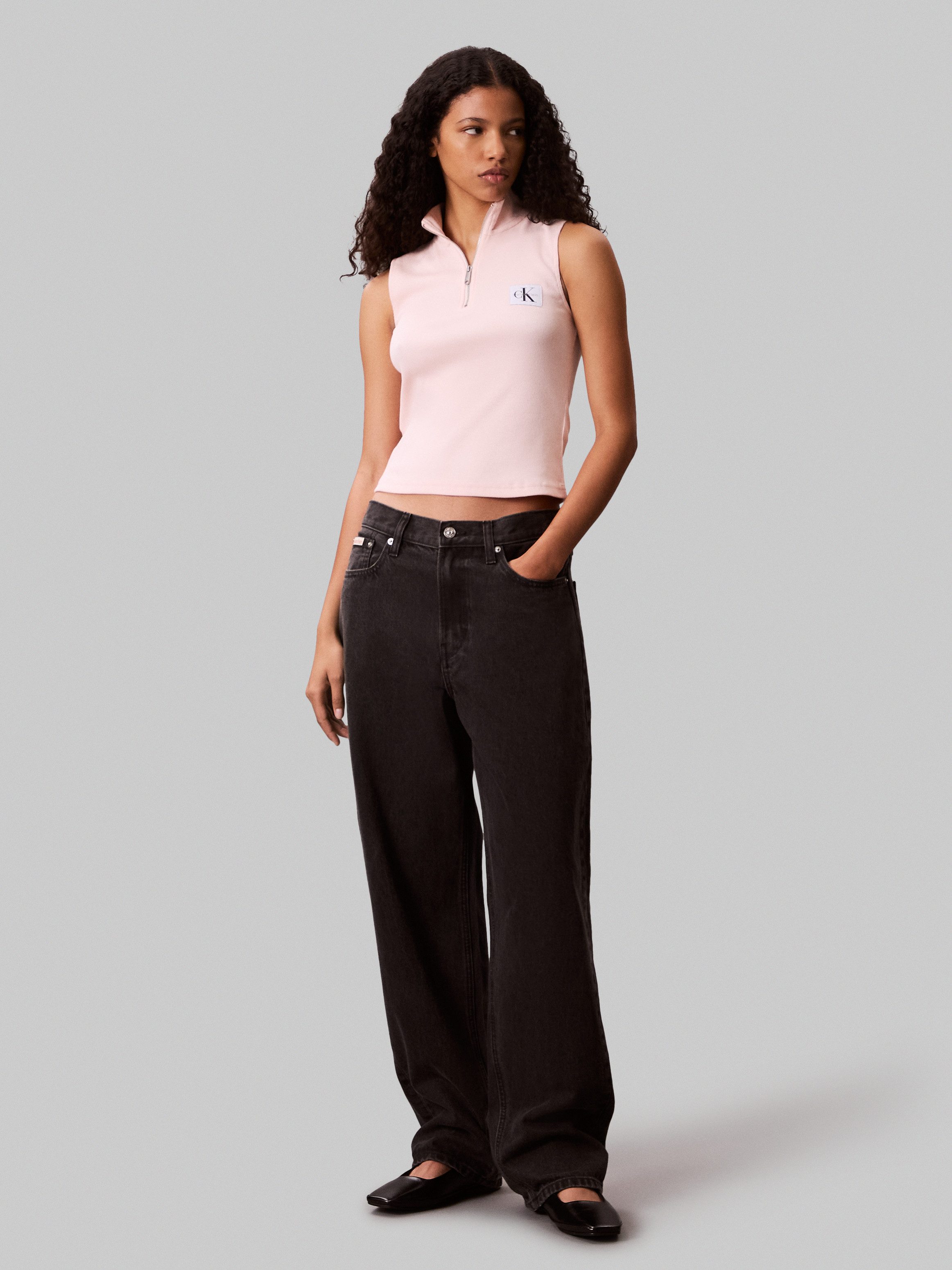 Calvin Klein Tanktop A- WOVEN LABEL SL QZ TOP