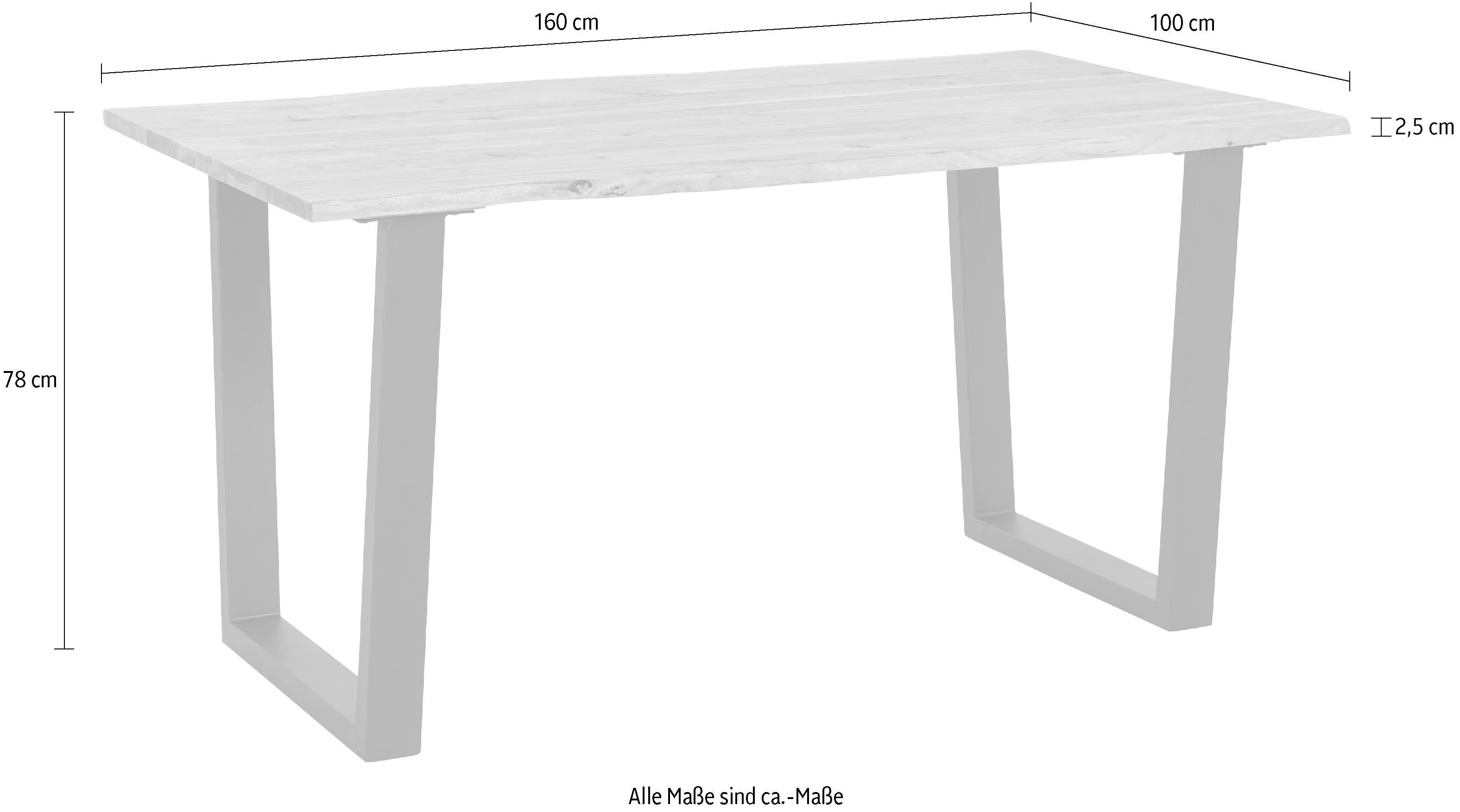 MCA living Eettafel CALABRIA Massief hout in boomstam-look