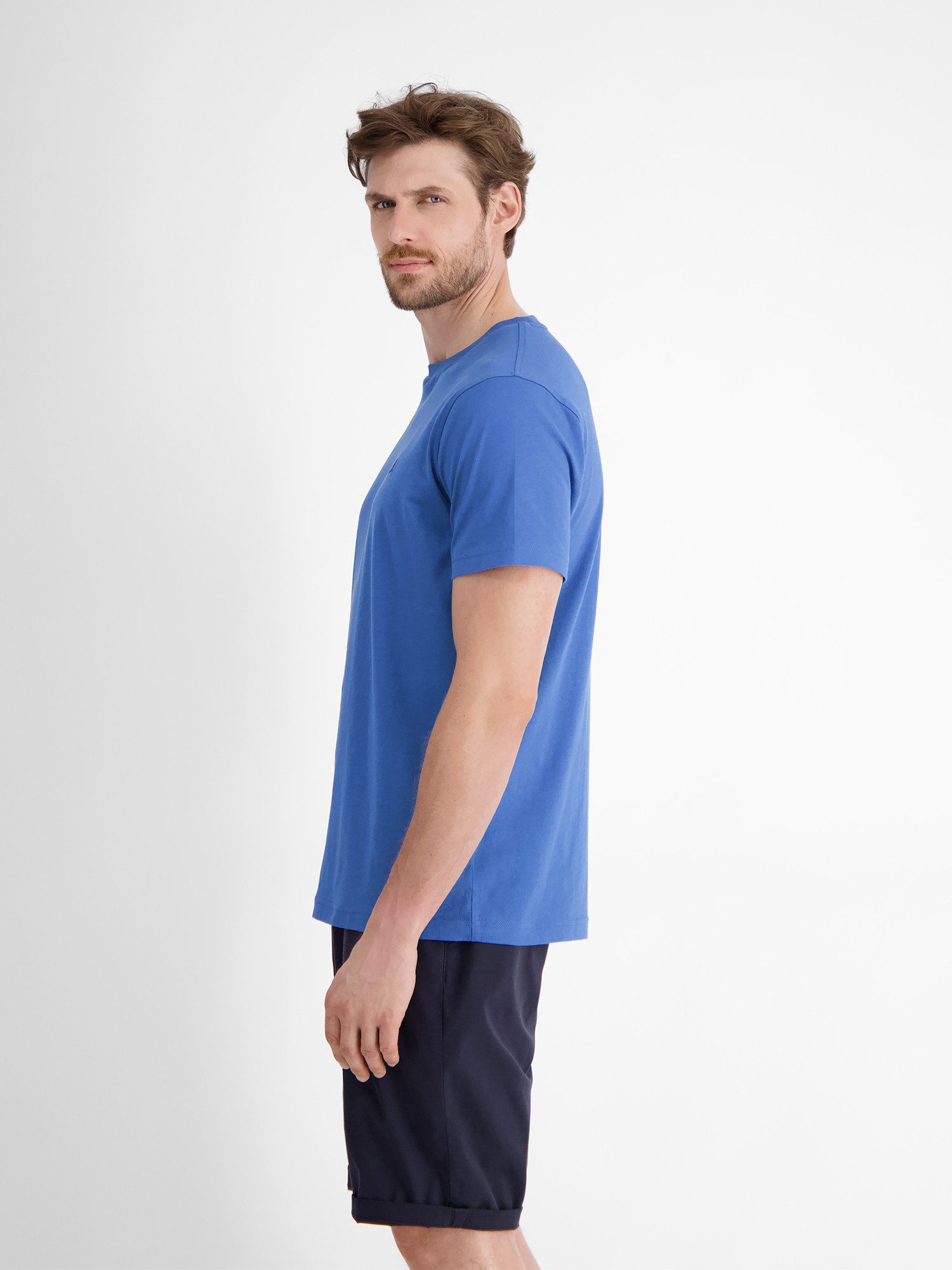Lerros T-shirt LERROS basic T-shirt met logostiksel, effen