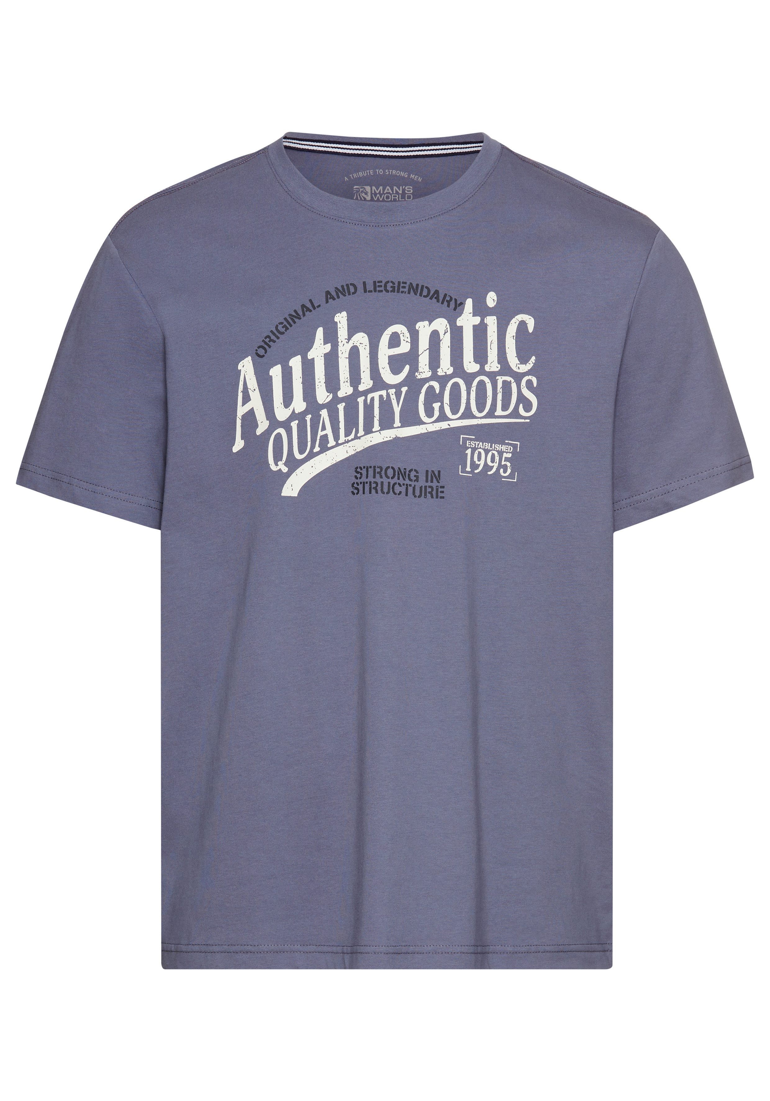 Man's World T-shirt met groot sportief logo-print