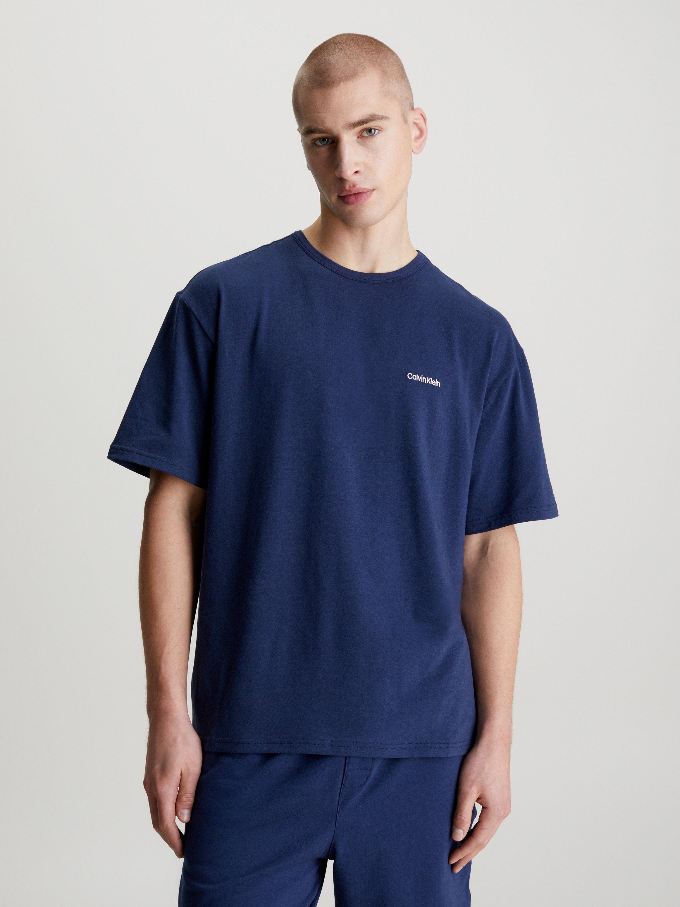 Calvin Klein T-shirt S/S CREW NECK met een ronde hals heren t-shirts maat M (50) blauw