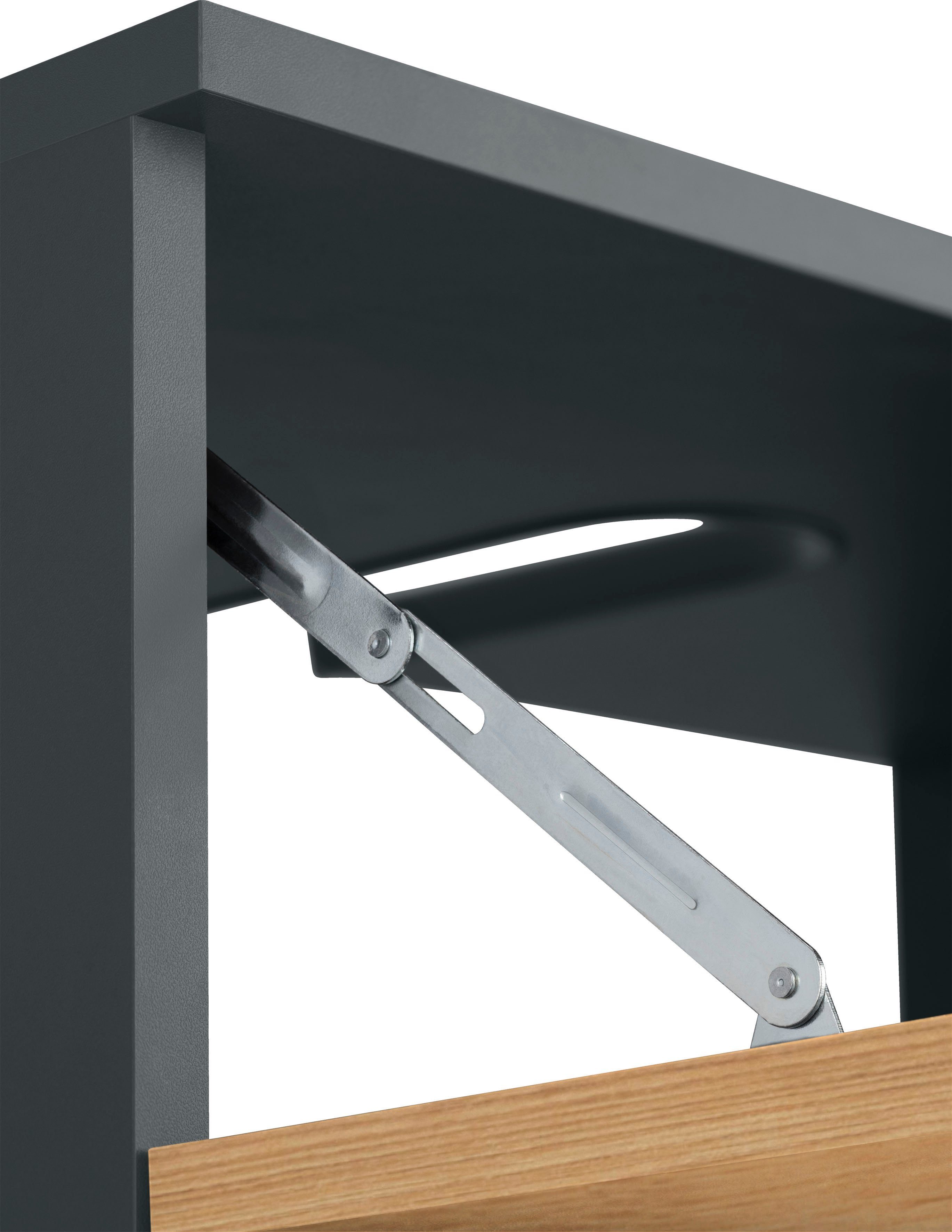 INOSIGN Wastafelonderkast Skara met klep en lade, zwarte grepen, breedte 60 cm, hoogte 55 cm