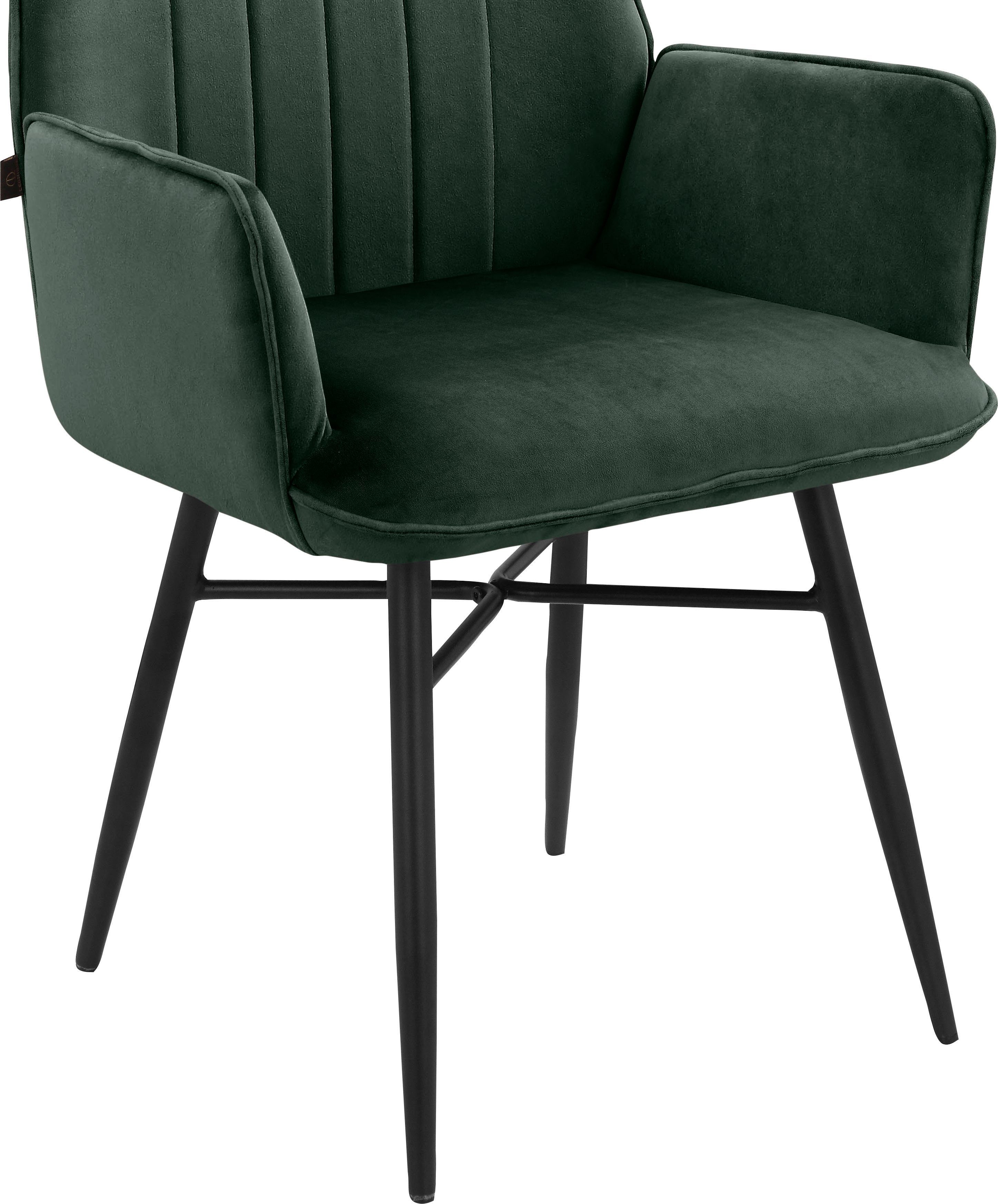 Leonique Eetkamerstoel Hrodwyn Zacht beklede zitting, met horizontale naden op de achterkant, zithoogte 52 cm (2 stuks)