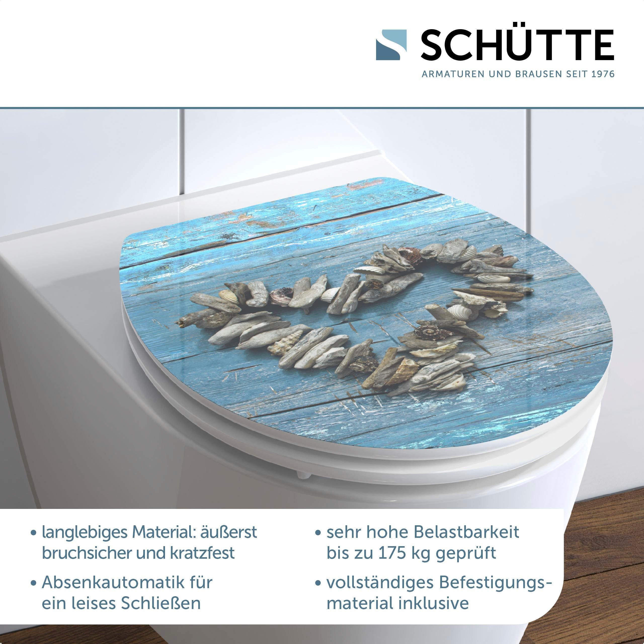 Schütte Toiletzitting Shell heart High gloss met houten mdf-kern, met softclosemechanisme