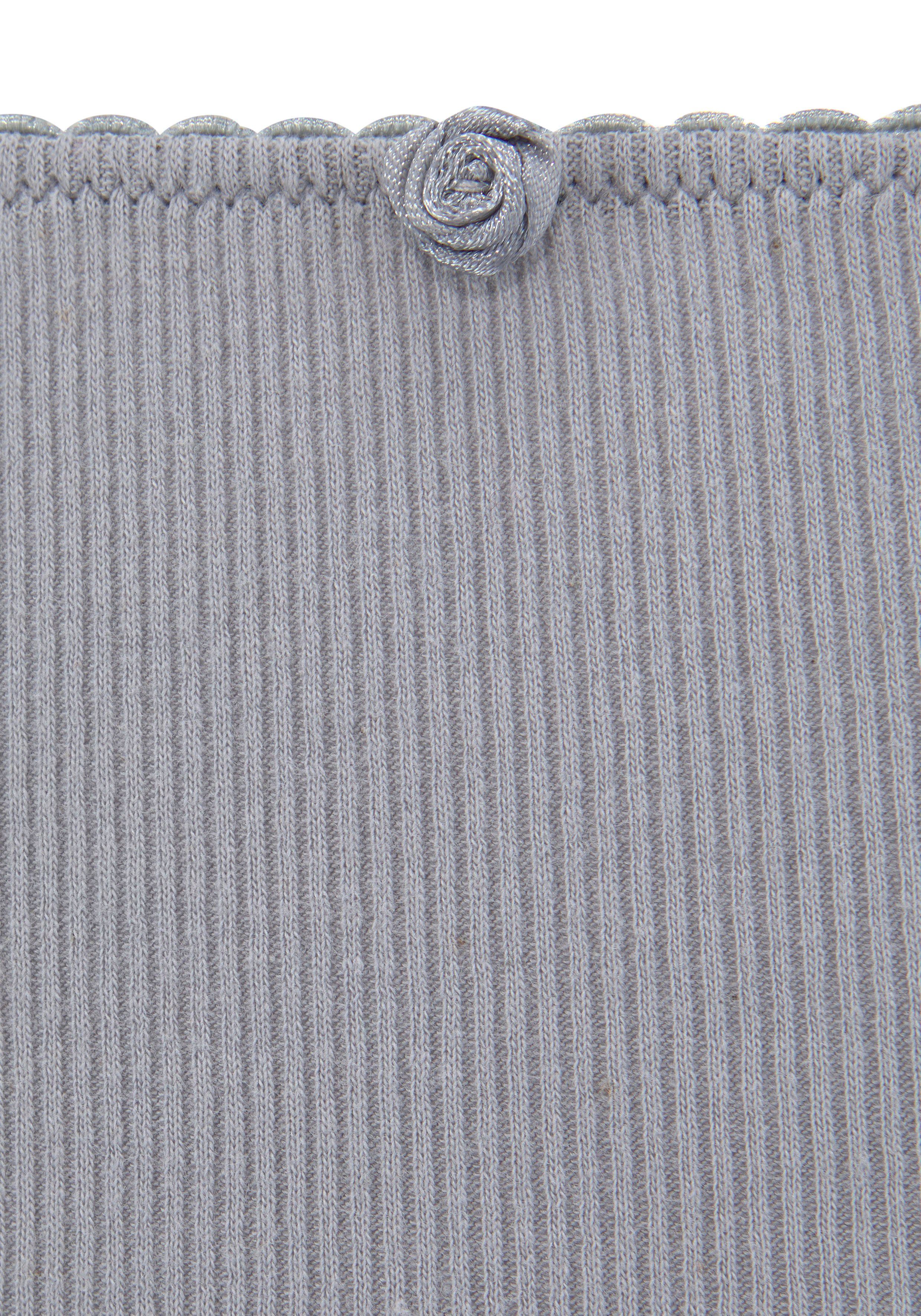 Vivance Jazz-hipsters van zachte en elastische ribstof, met delicate roosjes vooraan (3 stuks)
