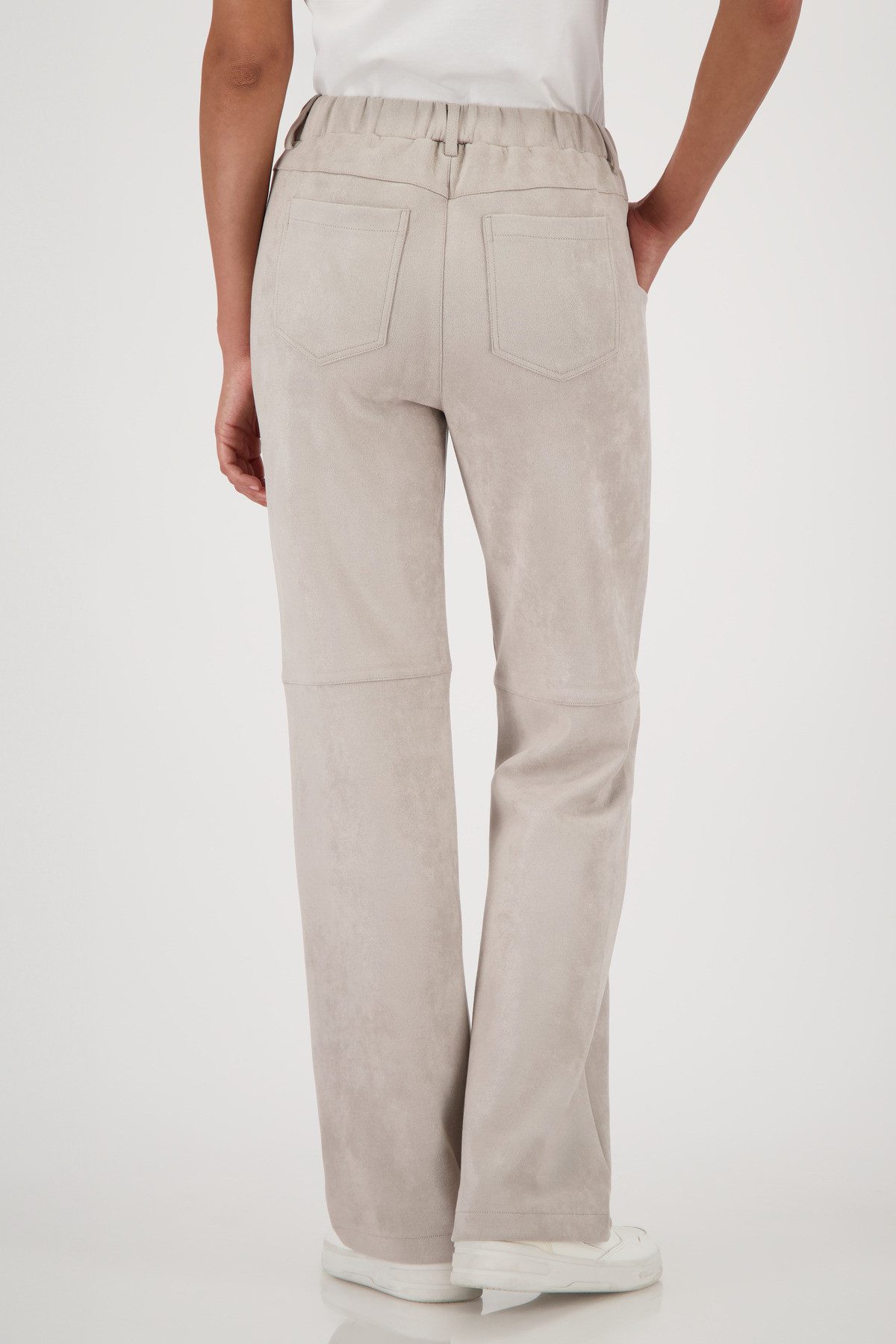 Monari Imitatieleren broek Imitatieleer Velours
