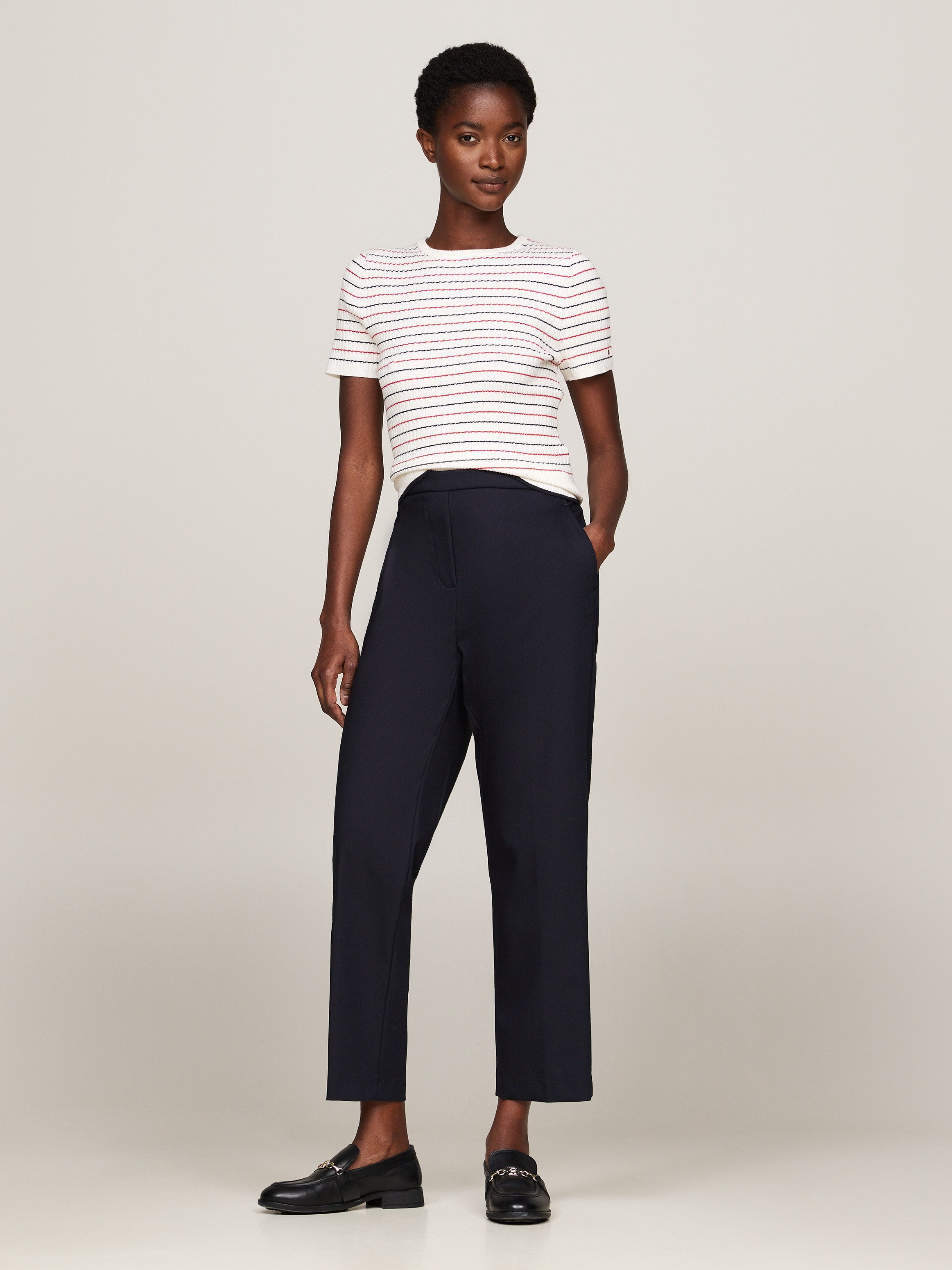 Tommy Hilfiger Chino met logo-stiksel elastische pull-on broek