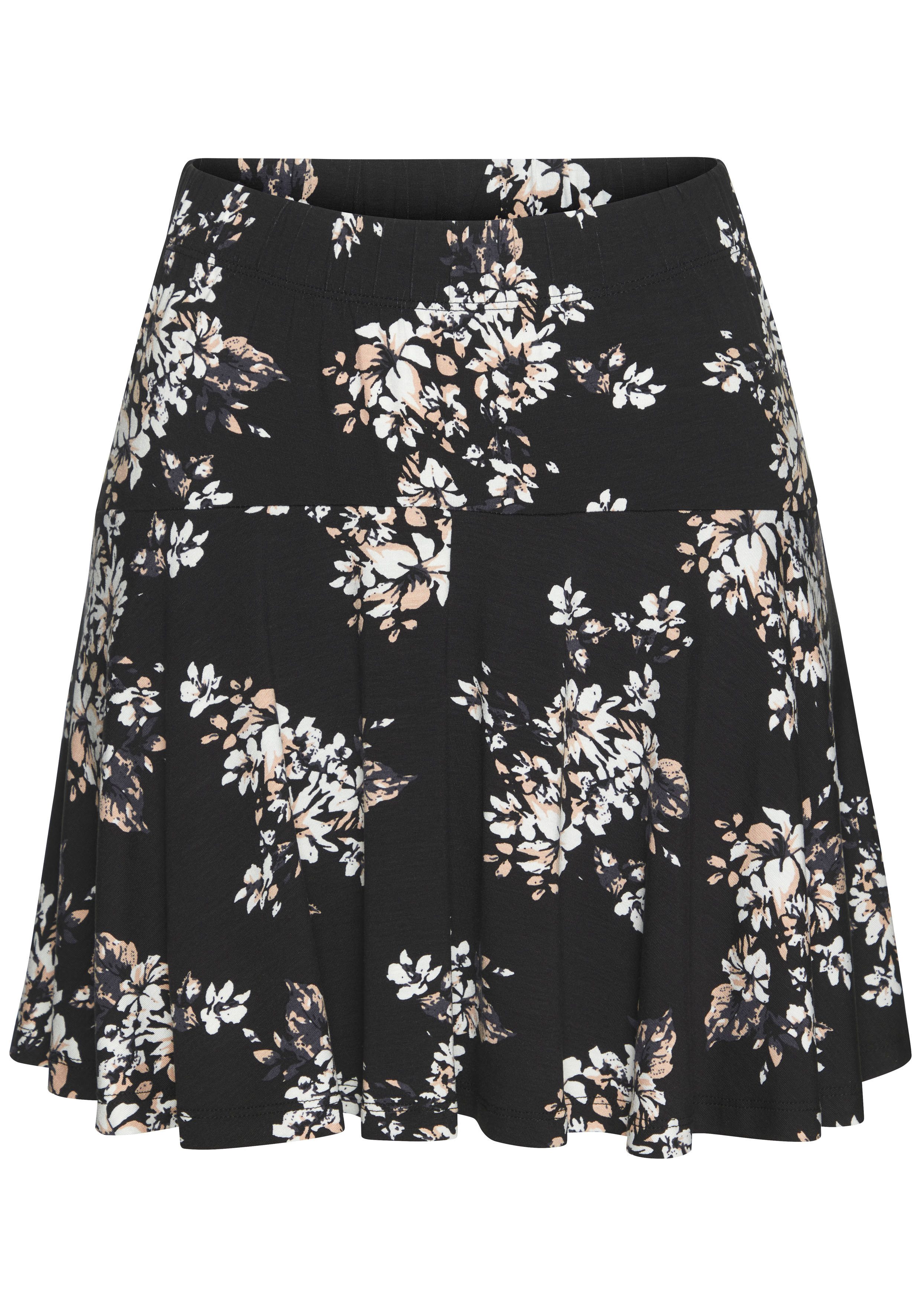 Lascana Broekrok met all-over print, skort, rok (skirt) en korte broek (short), comfortabele tailleband