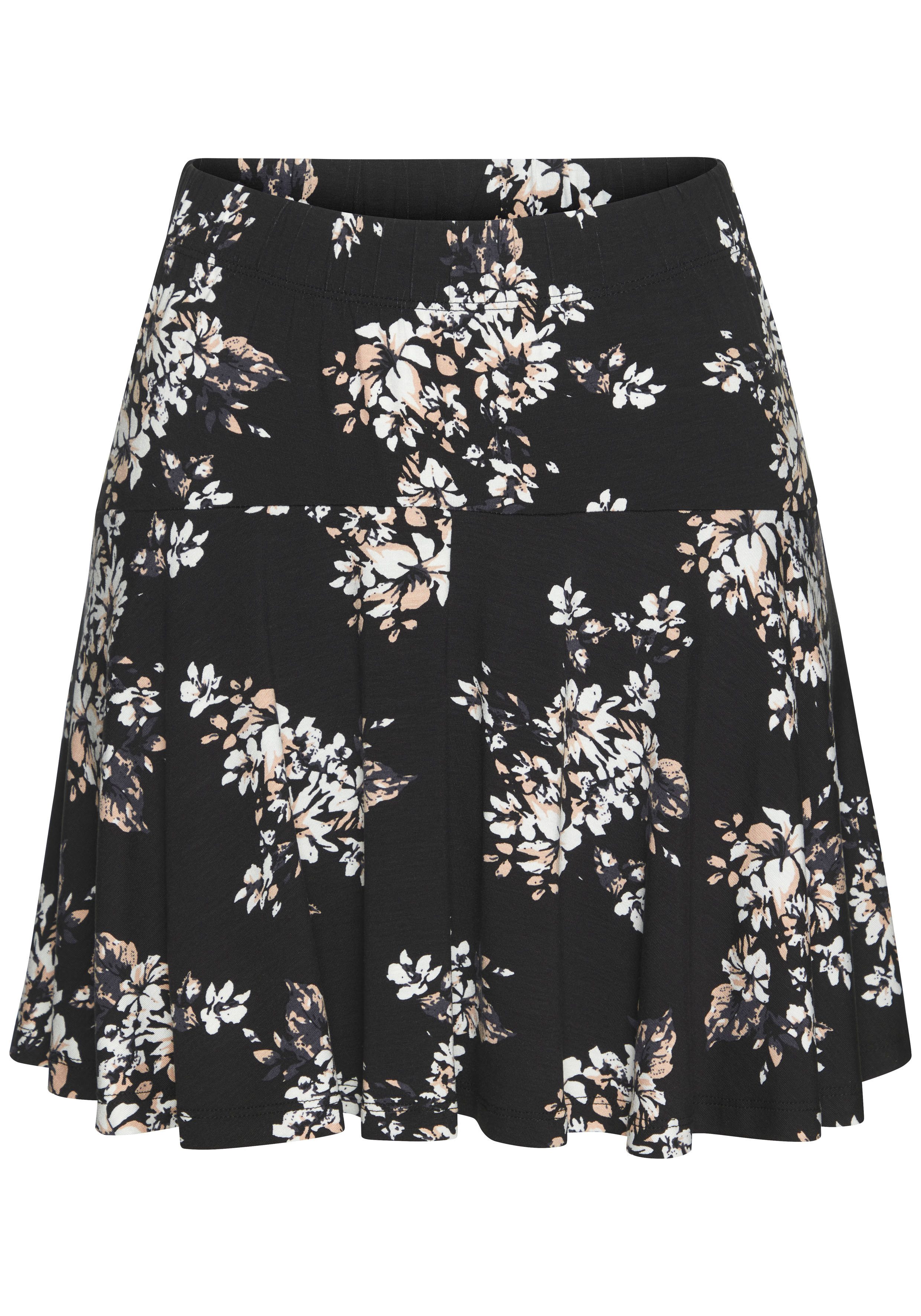 Lascana Broekrok met all-over print skort rok (skirt) en korte broek (short) comfortabele tailleband