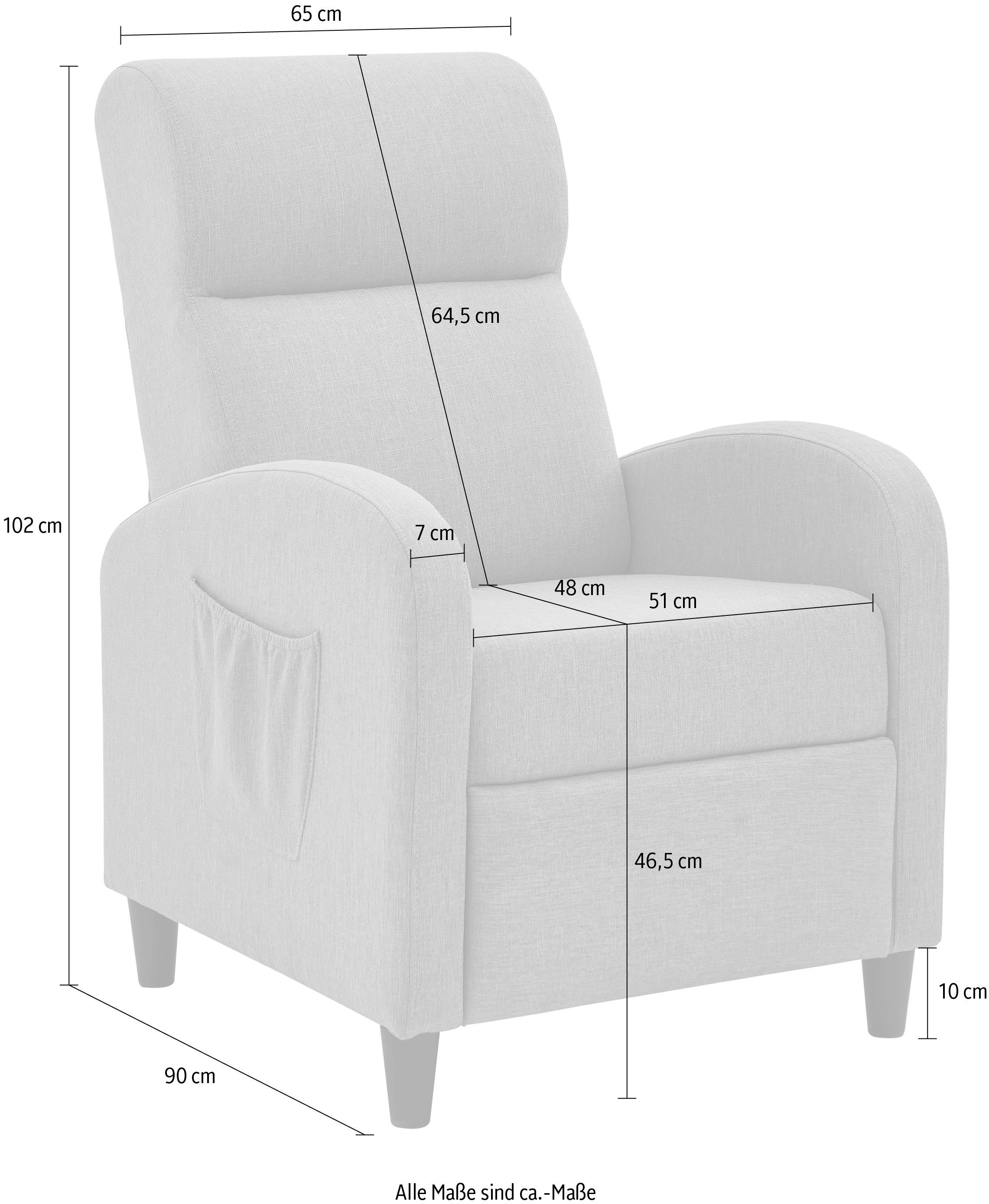 ATLANTIC home collection Relaxfauteuil Tom met relax- en slaapfunctie, onze altijd lage prijs