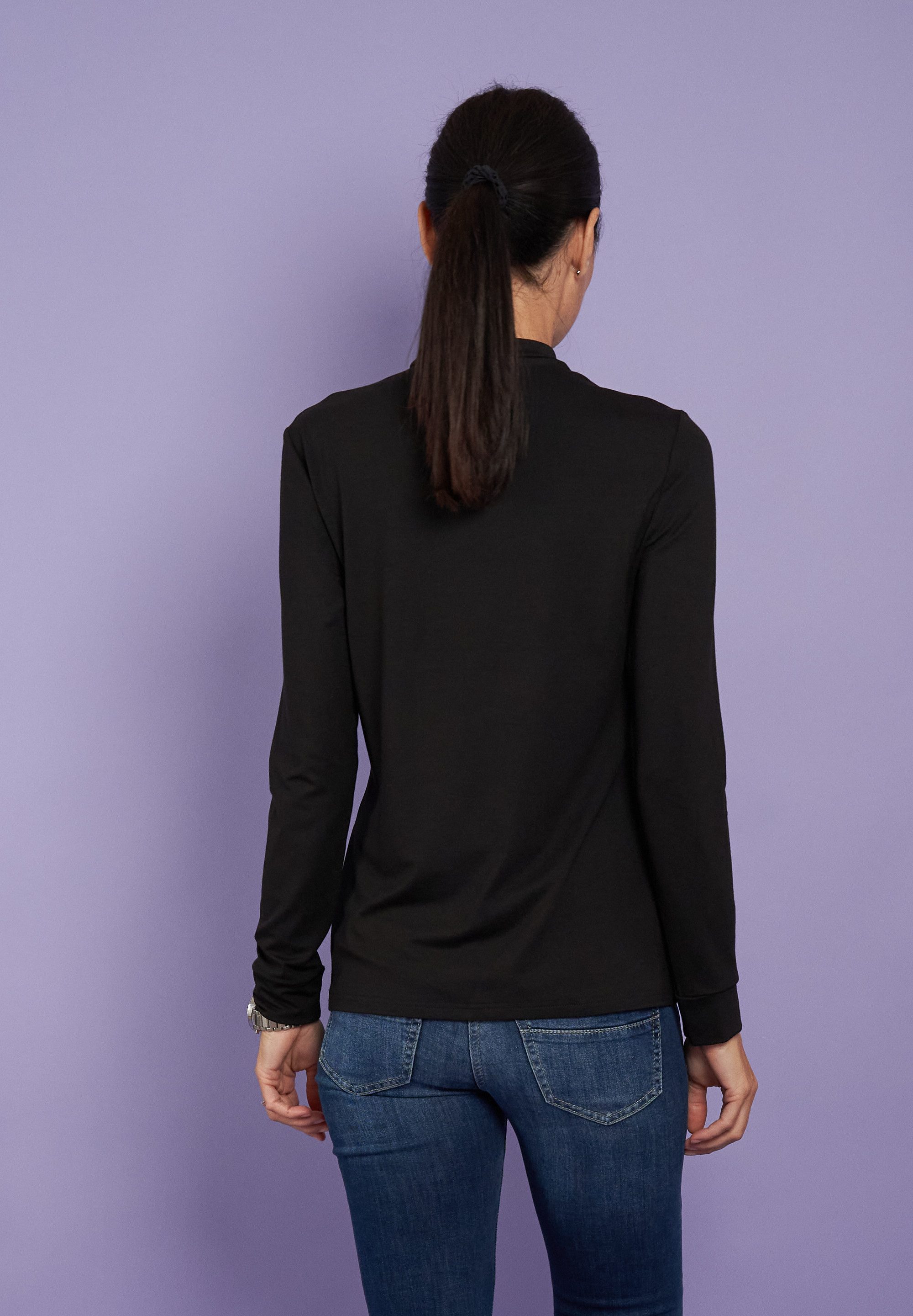 Seidel Moden Shirt met lange mouwen met glitterstenen, made in germany