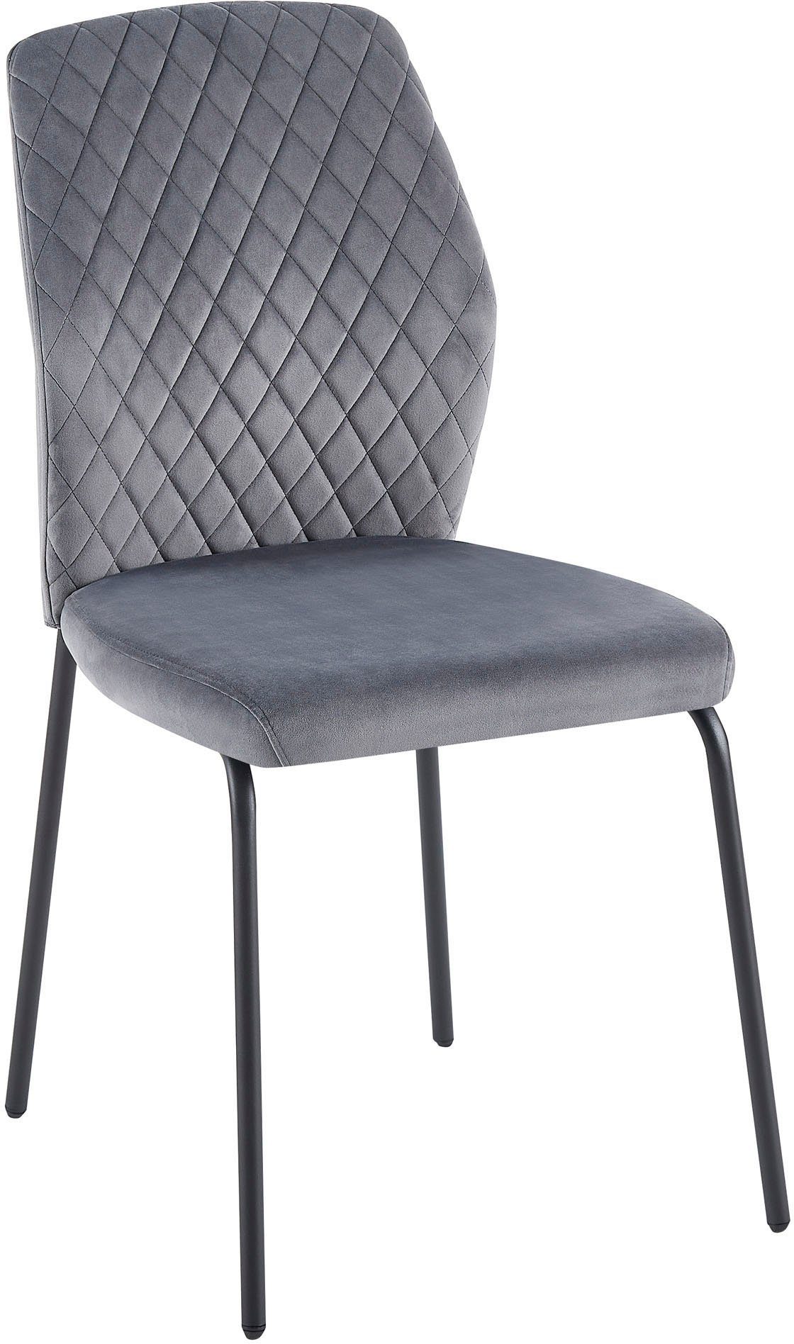 SalesFever Stoel met 4 poten met honingraatpatroon op de rug (set, 2 stuks)