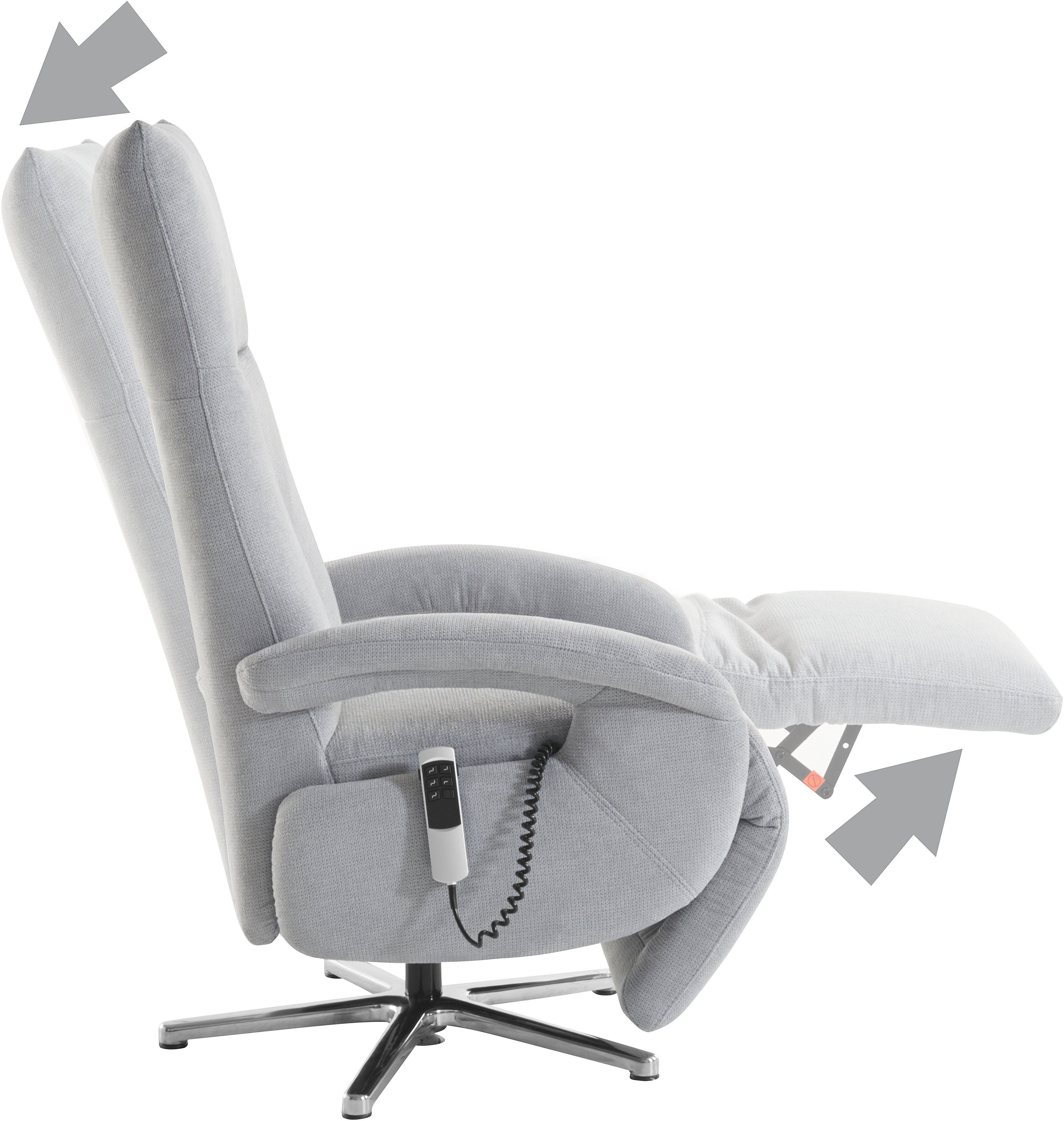 sit&more Relaxfauteuil Tycoon met verstelbare hoofdsteun en 360° draaifunctie keuze tussen handmatige of elektrische functie, ook met accu (draadloos)