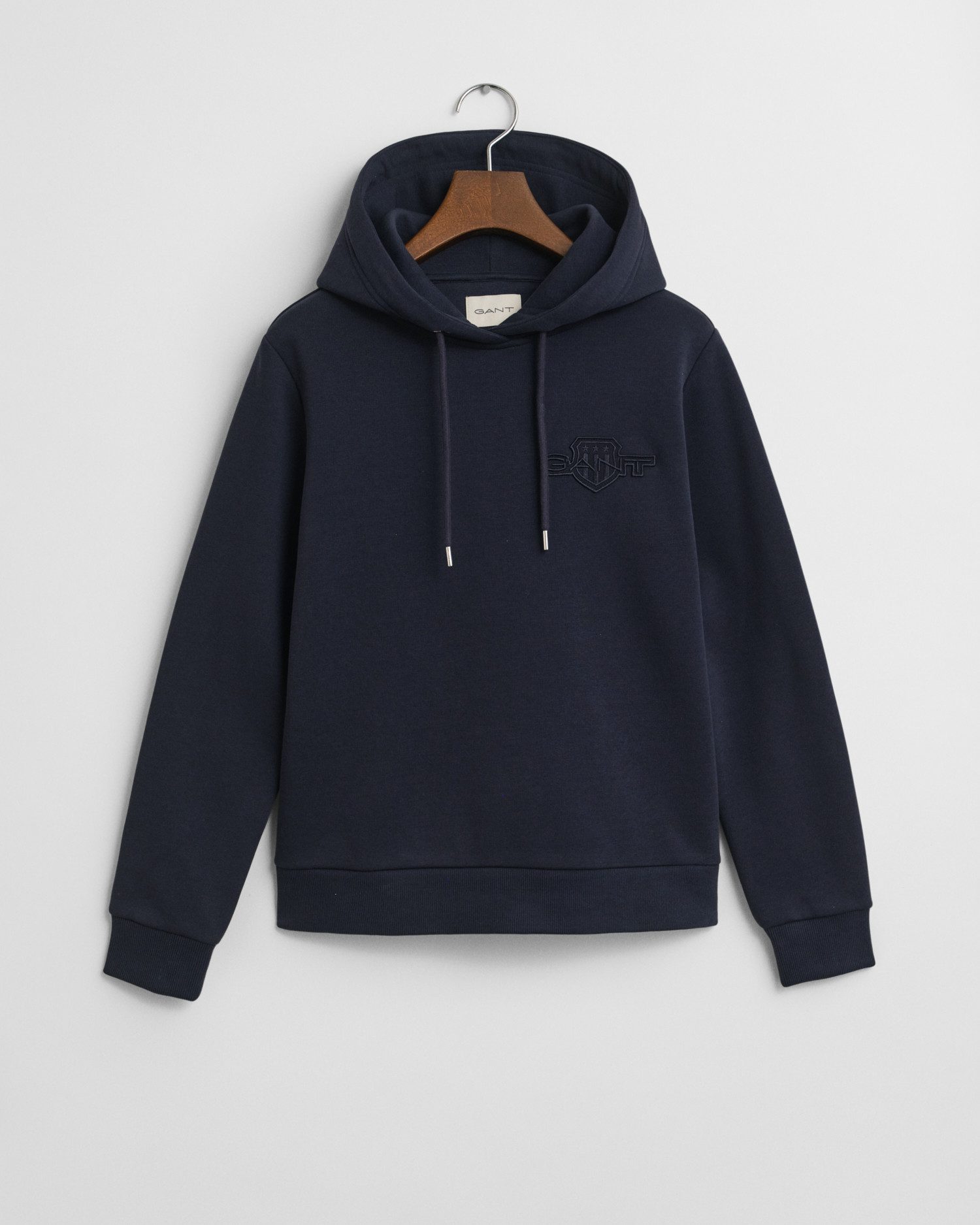 Gant Hoodie REG TONAL SHIELD HOODIE Ton sur ton borduurwerk, ribboorden