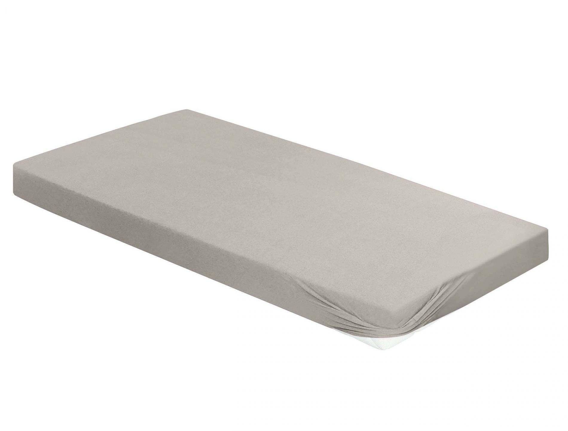 Irisette Hoeslaken Knuffel jersey hoeslaken Vesuv (1 stuk) hoeslakens maat 100 cm x 200 cm beige