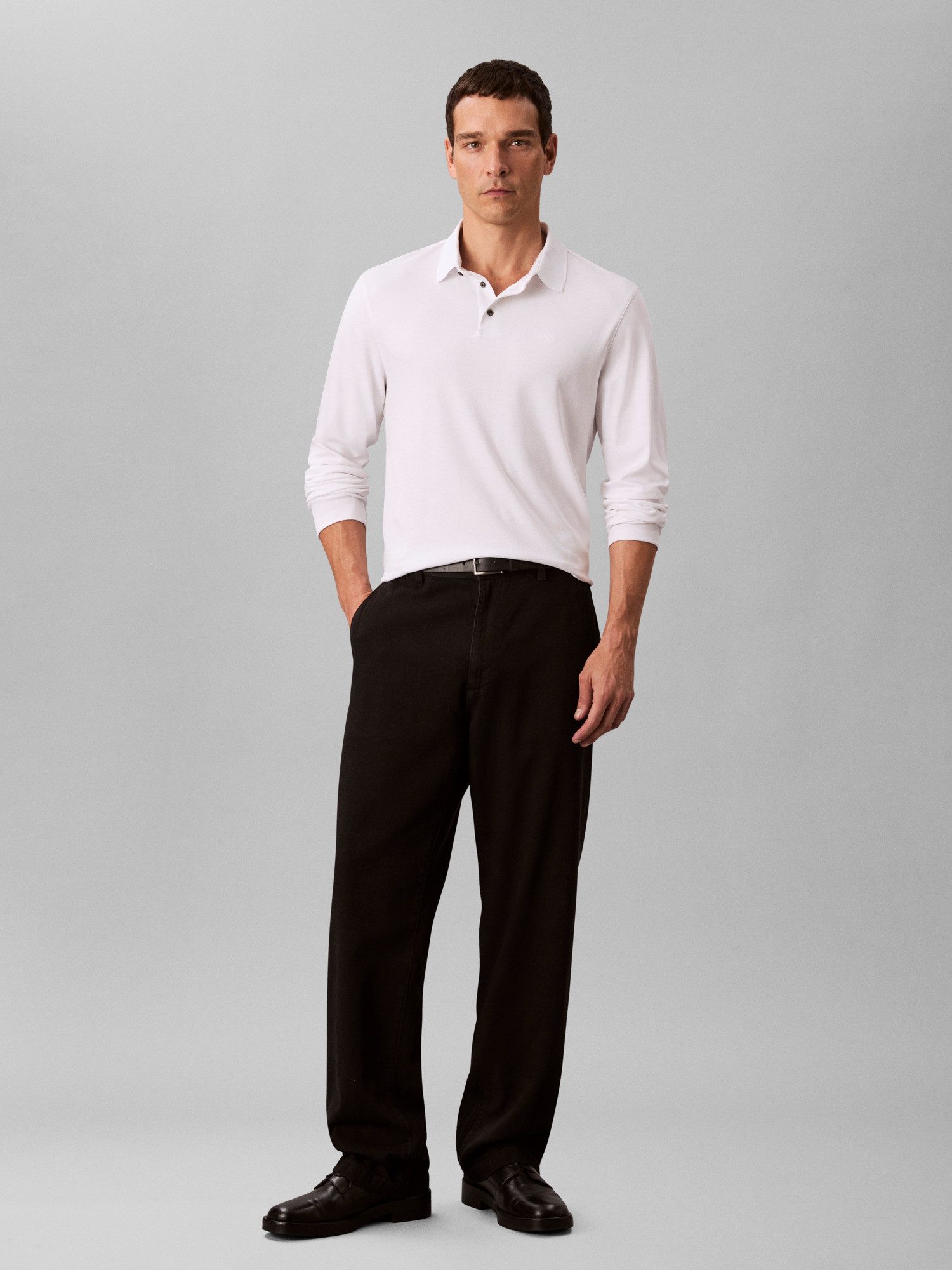 Calvin Klein Poloshirt met lange mouwen LS SUPIMA COTTON SOLID POLO