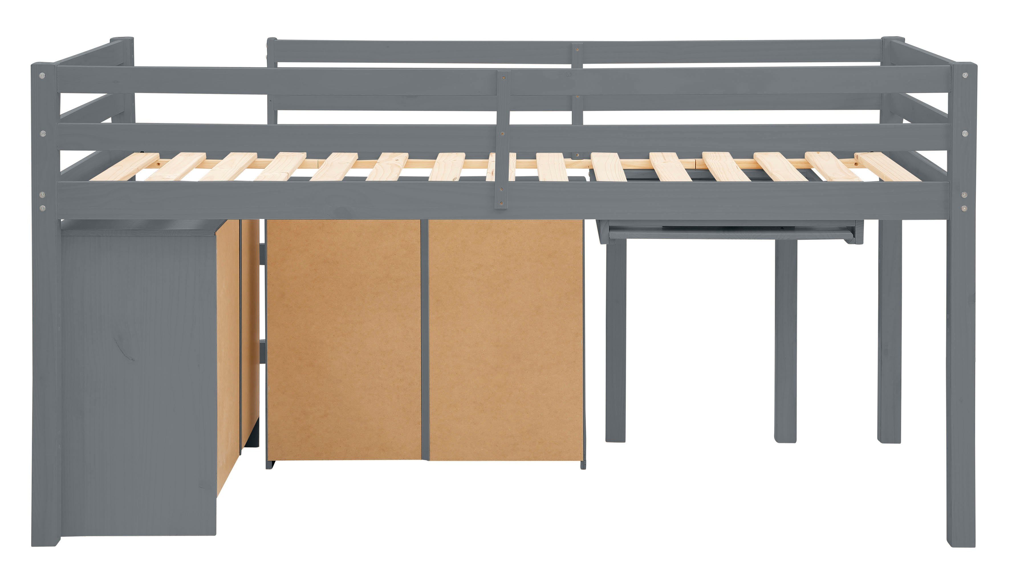 Lüttenhütt Hoogslaper Alpi Met lattenbodem, ladder, legplank, commode en uitschuifbaar bureau