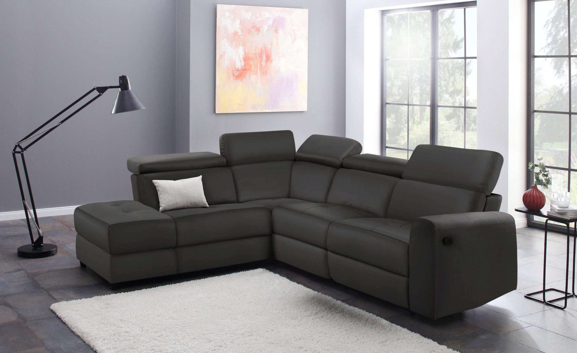 Home affaire Hoekbank Sentrano, L-vorm, 273 cm, man. of electr. relaxfunctie en usb/kopverstelling
