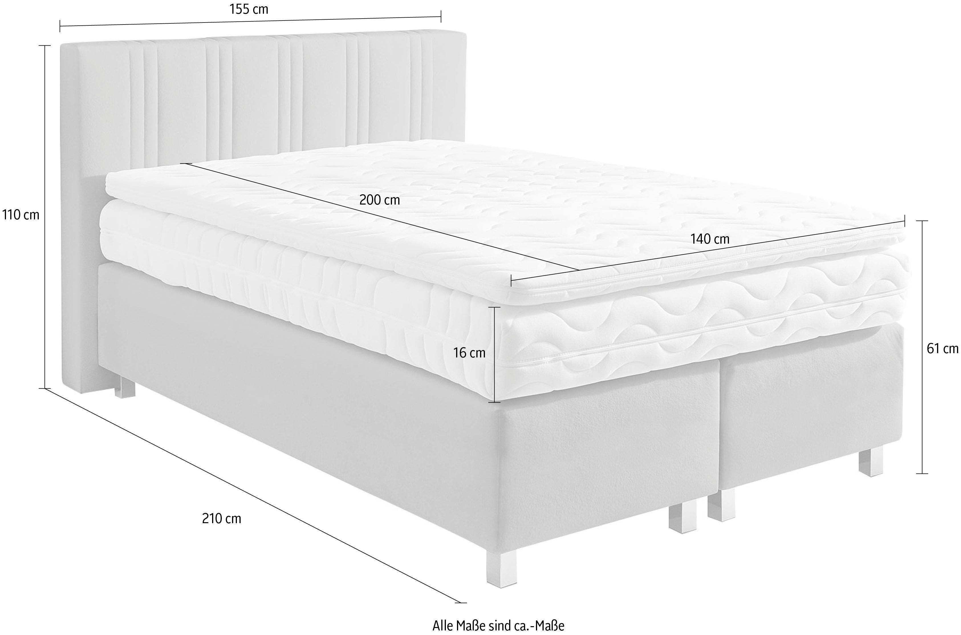 Westfalia Polsterbetten Boxspring naar keuze met bedkist en topmatras