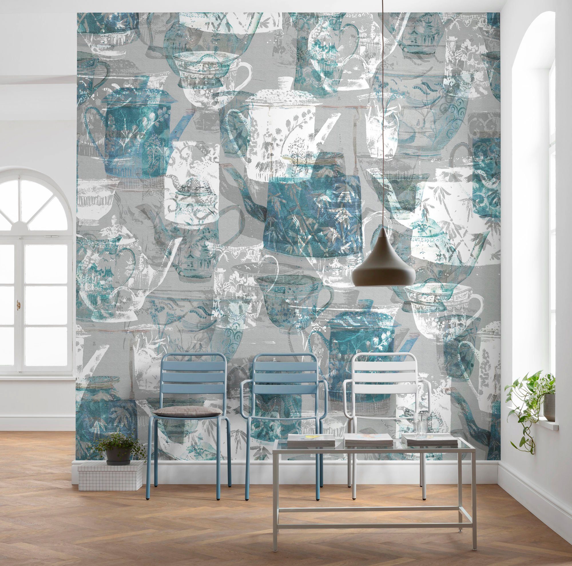 Komar Vliesbehang Digitale print vlies - Tableware - Afmeting 300 x 280 cm (1 stuk)