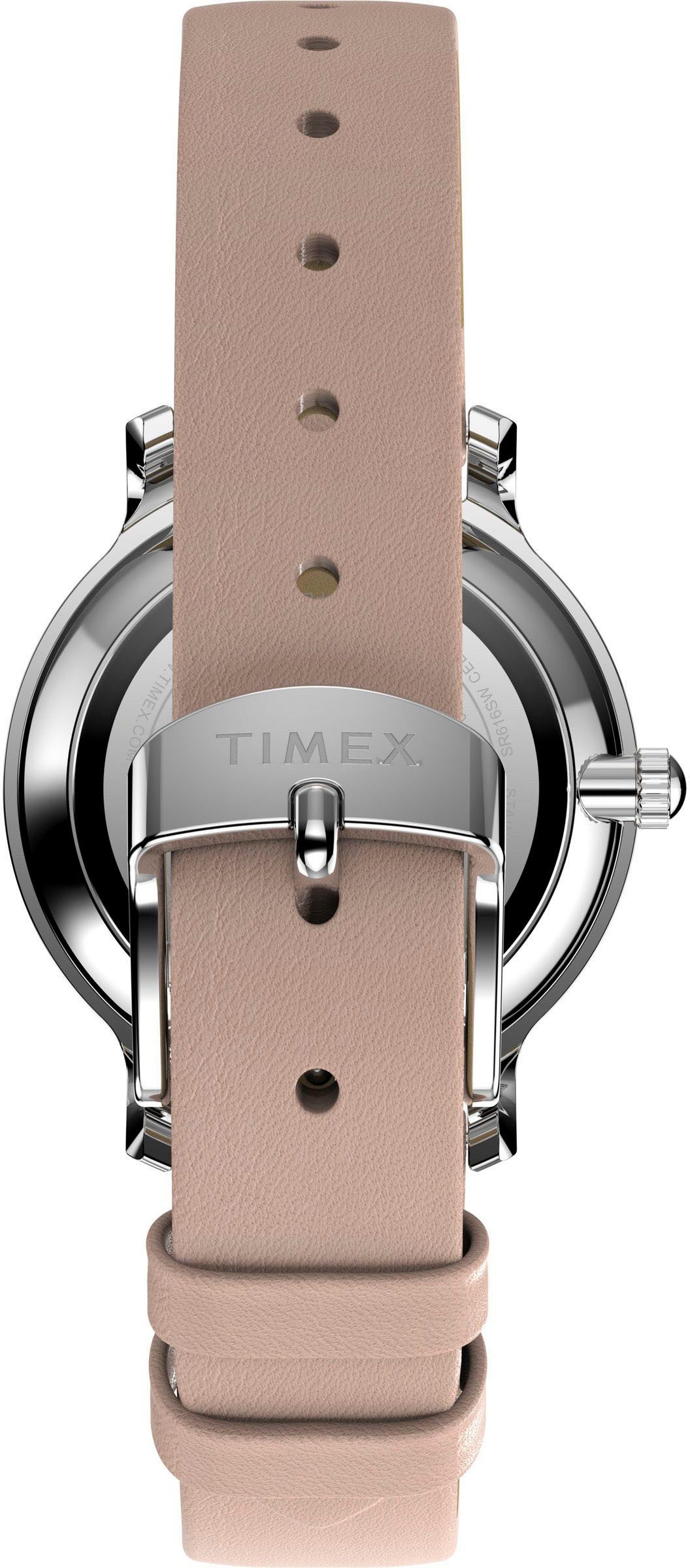 Timex Kwartshorloge PEANUTS TRANSCEND Armbandhorloge, dameshorloge, leren armband, fluorescerende wijzers