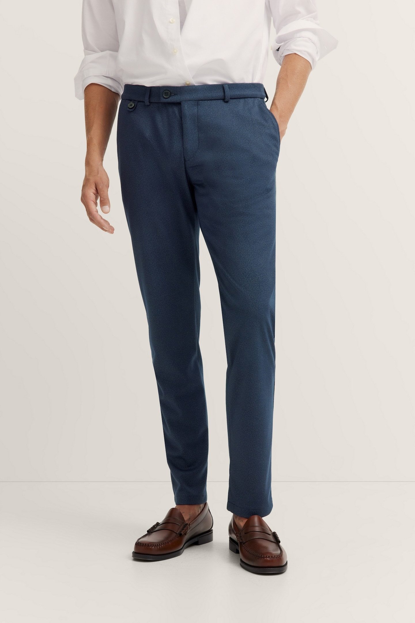 Bugatti Chino met stretch heren broeken maat 36 blauw