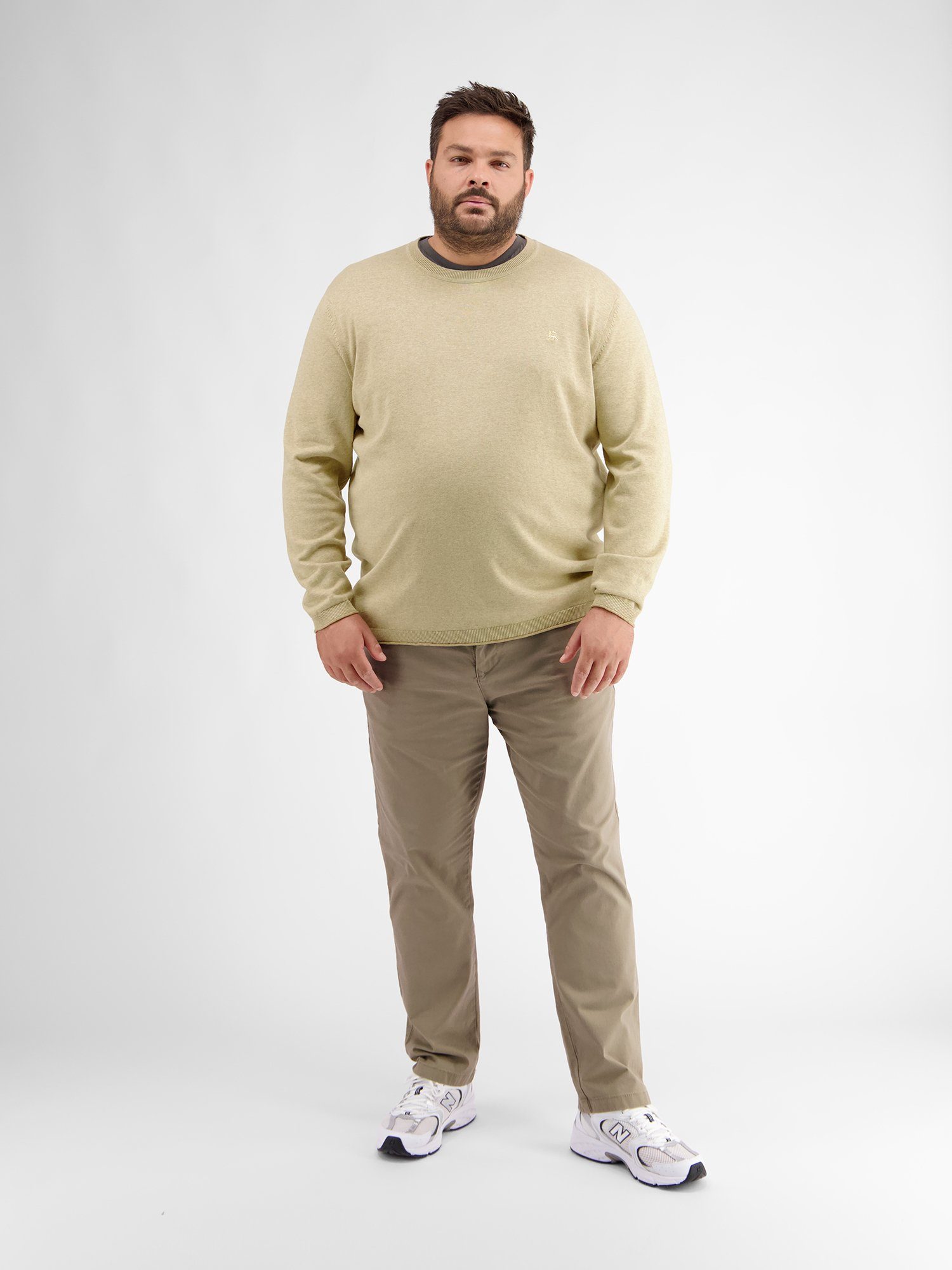 Lerros Gebreide trui LERROS vlakbrei pullover met ronde hals