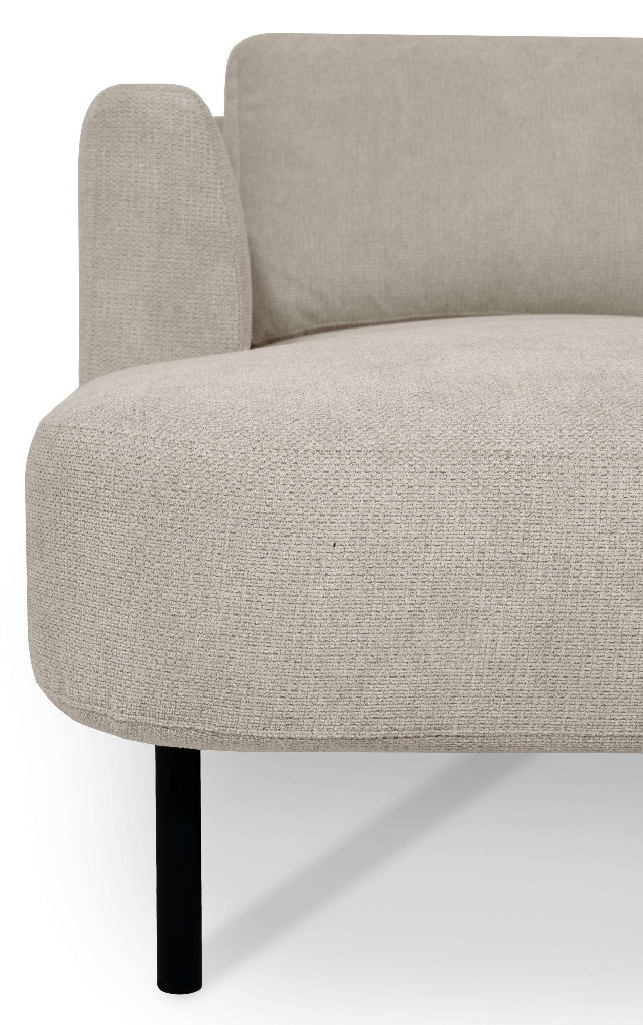 Places of Style Zithoek Cesola in zachte chenille-stof, breedte 327 cm, met zwarte metalen poten