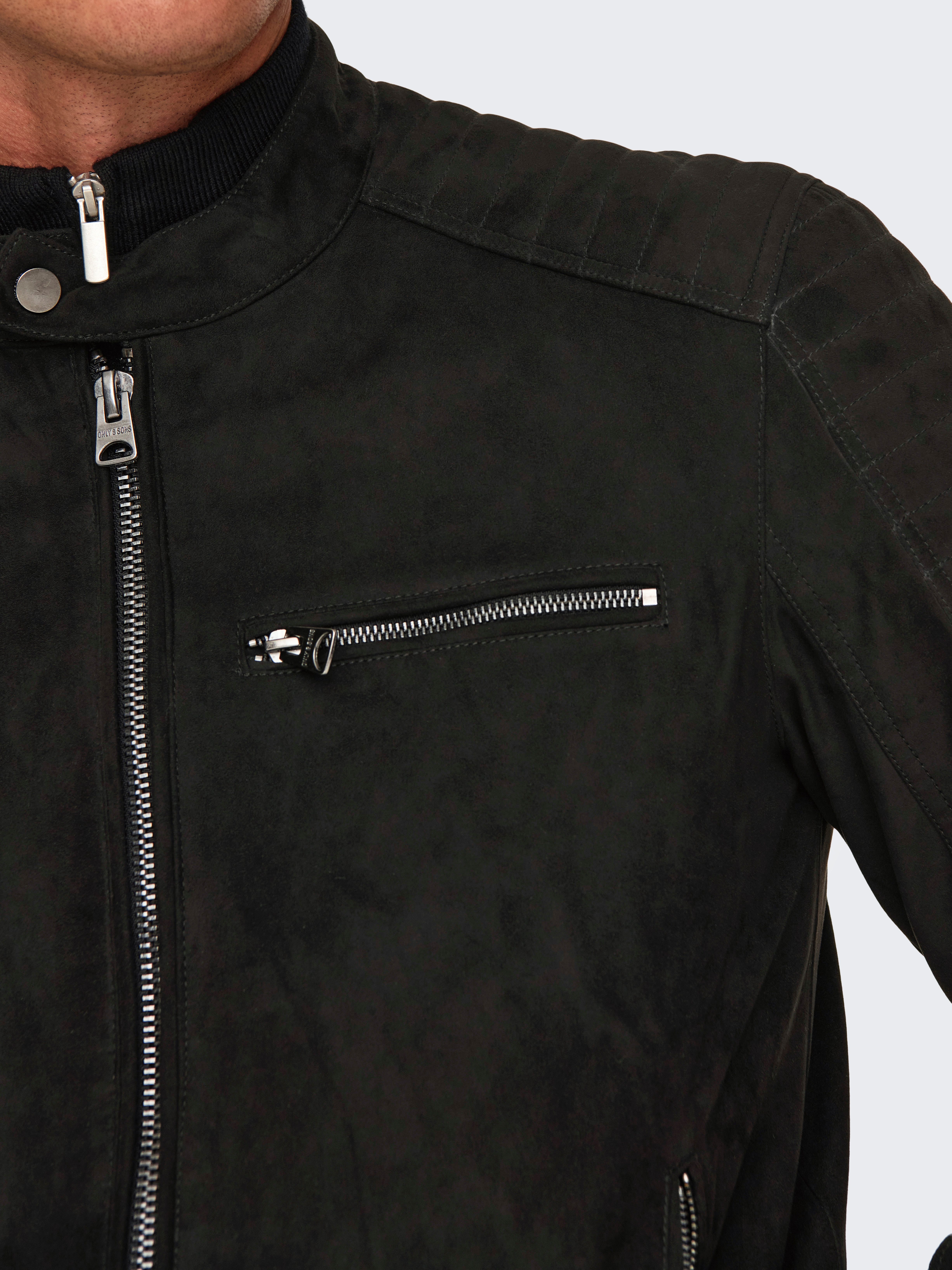 ONLY & SONS Imitatieleren jack ONSGUS FAUX SUEDE RACER JACKET OTW NOOS