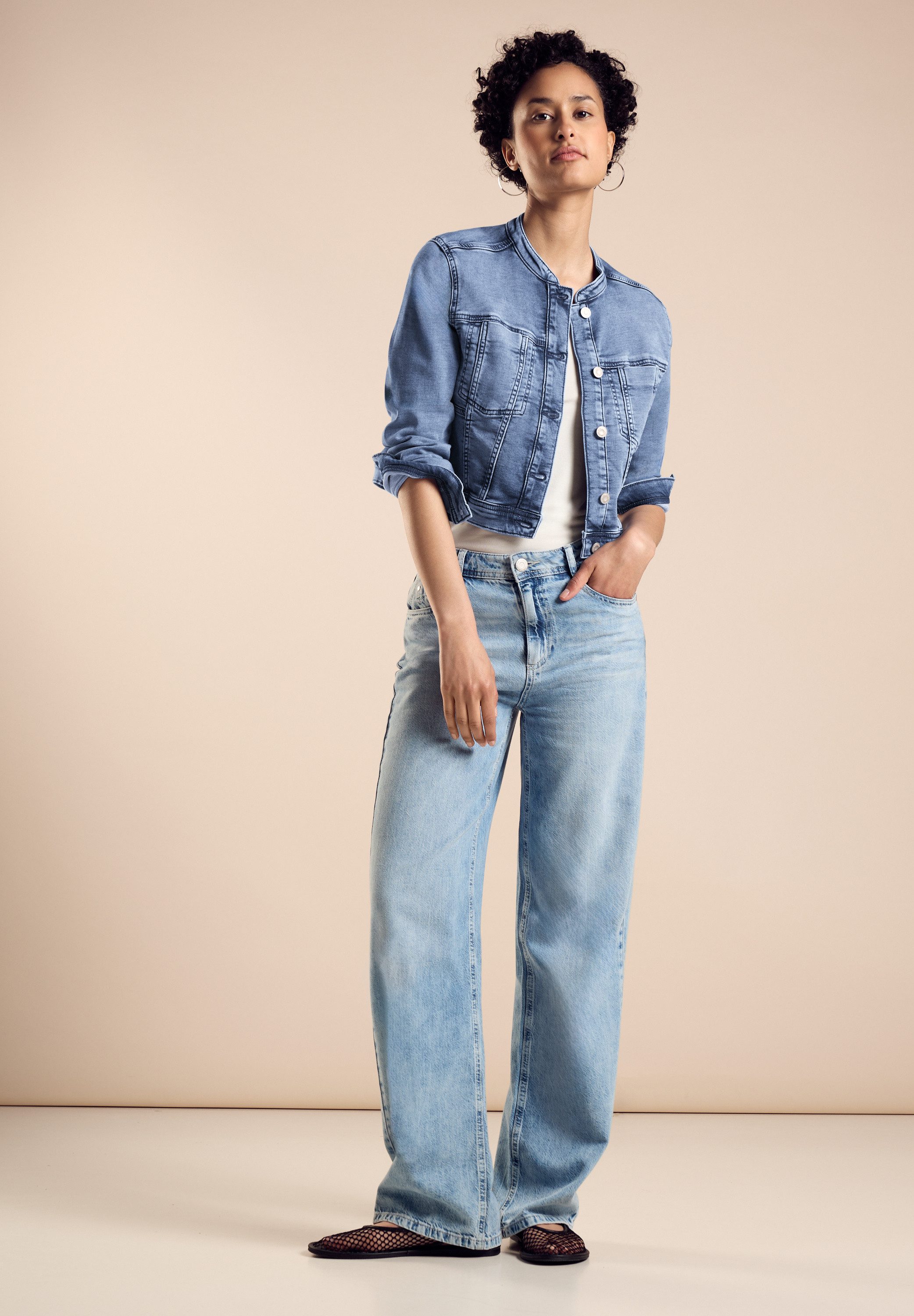 STREET ONE Jeansblazer kort en met borstzakken