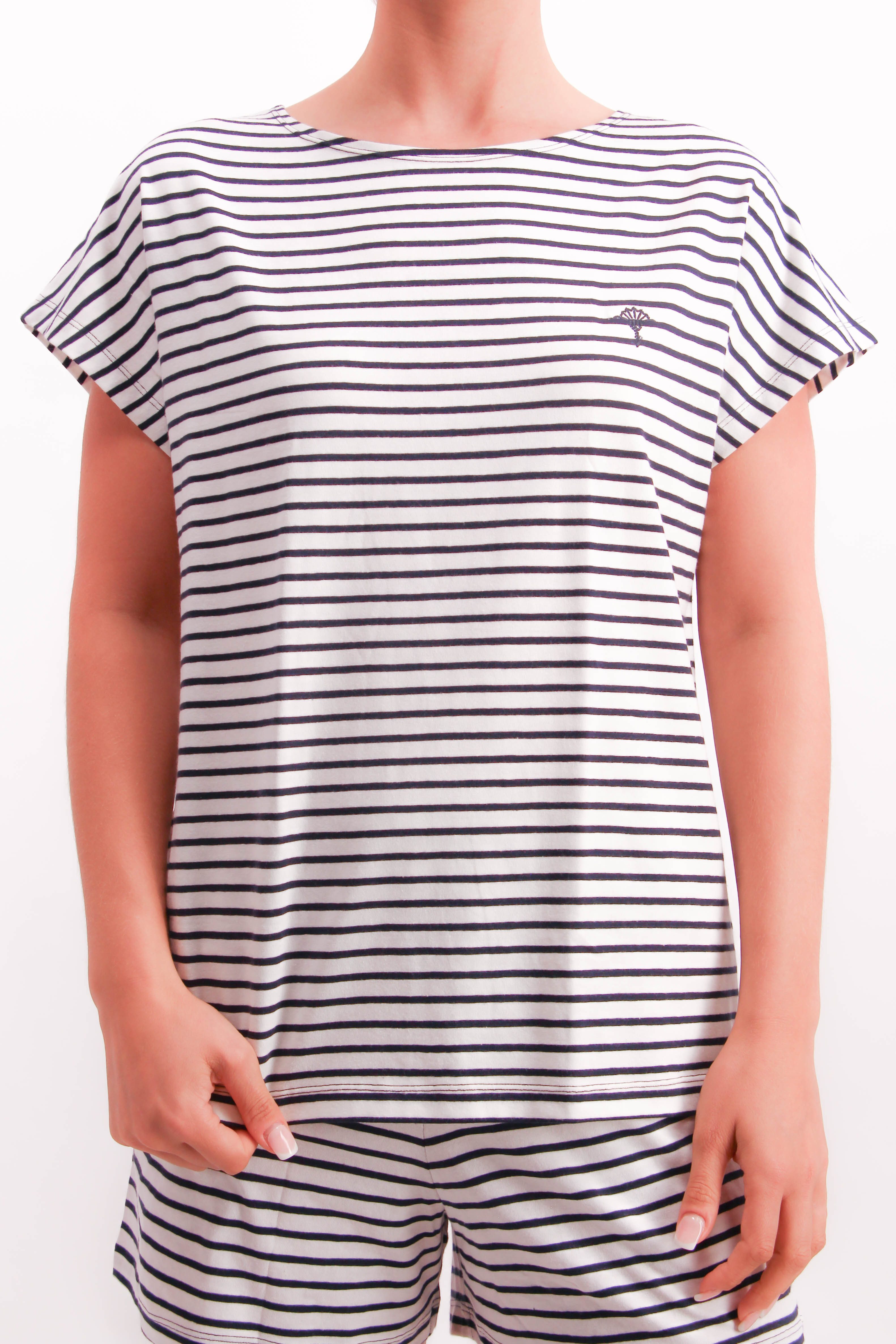 JOOP! T-shirt Cosy Boot hals, extra korte mouwen