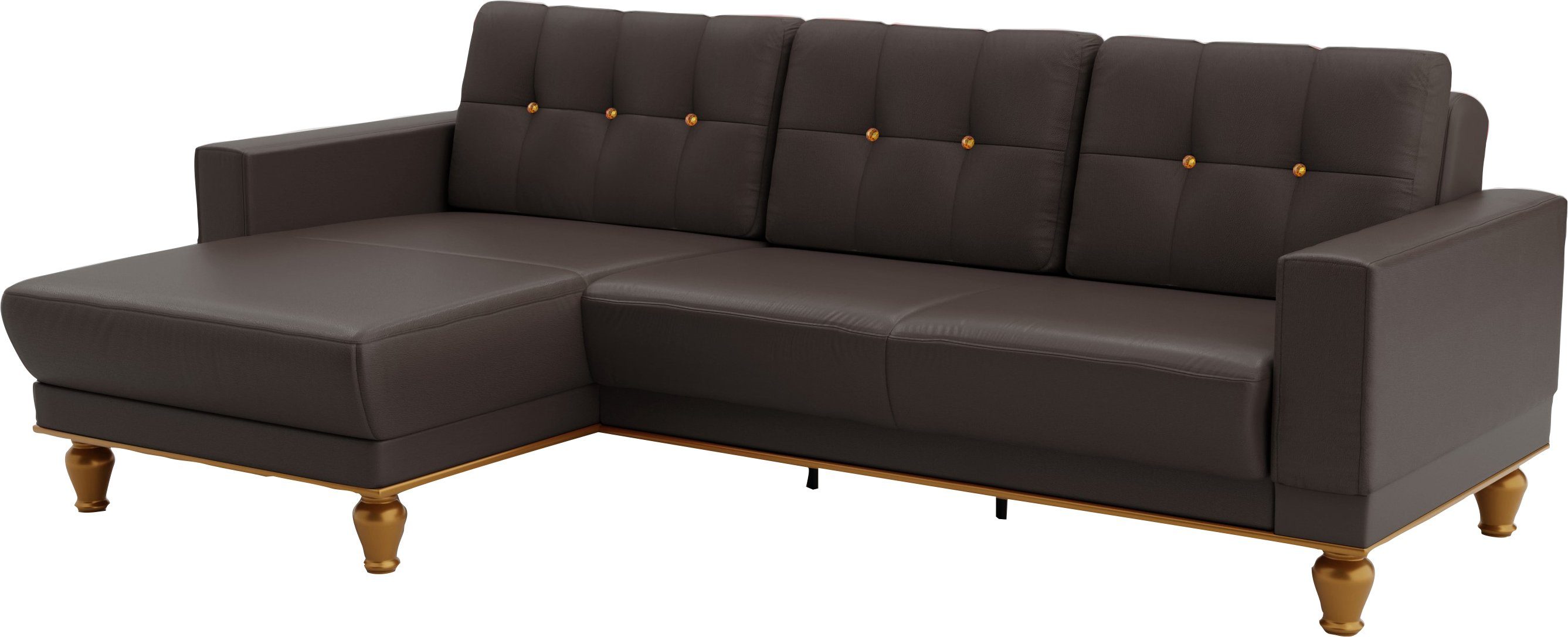 sit&more Hoekbank Orient 5 L-vorm met strassteentjes, naar keuze met slaapfunctie en bedkist